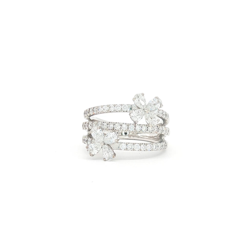 Flower x 3 Bands Ring