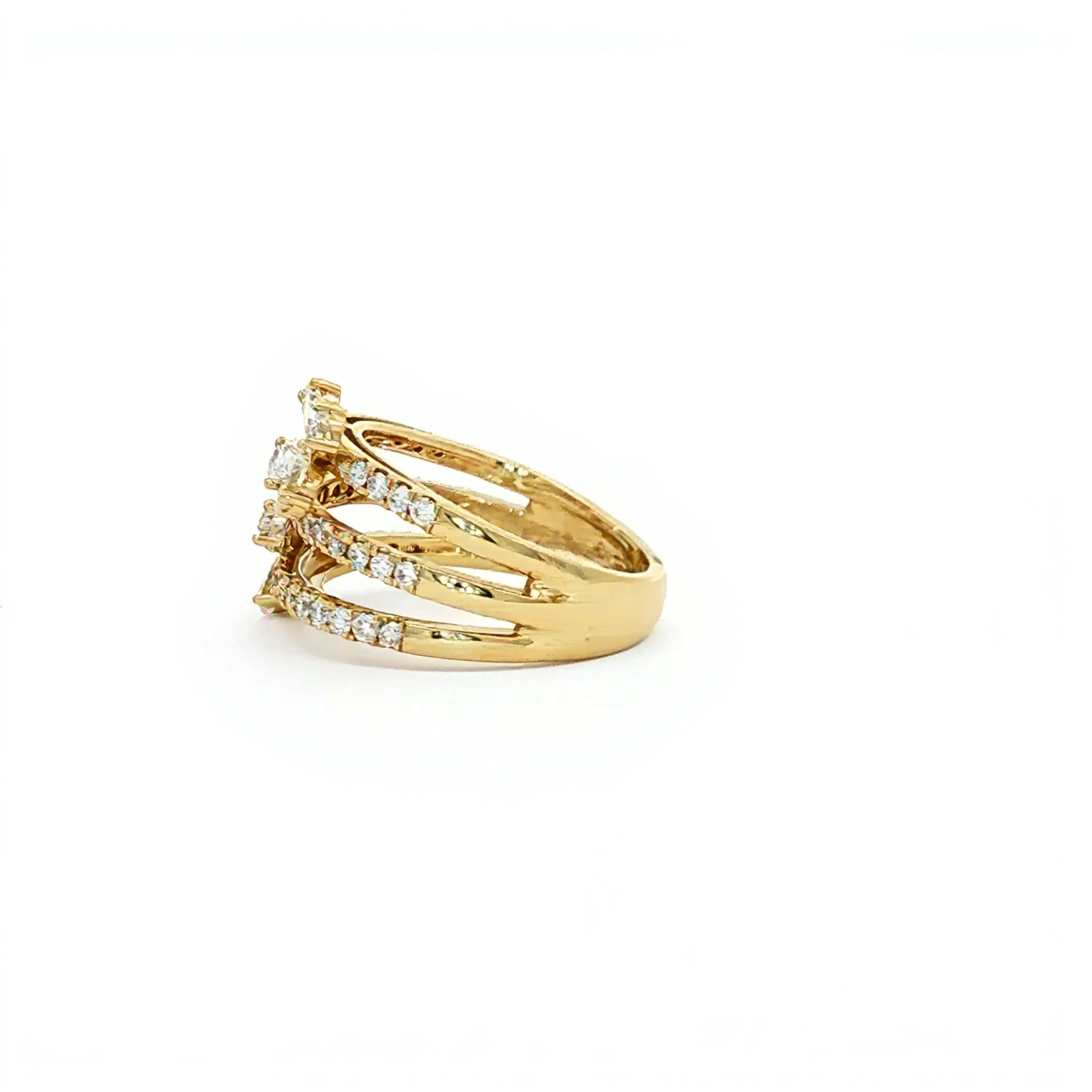Flower x 3 Bands Ring