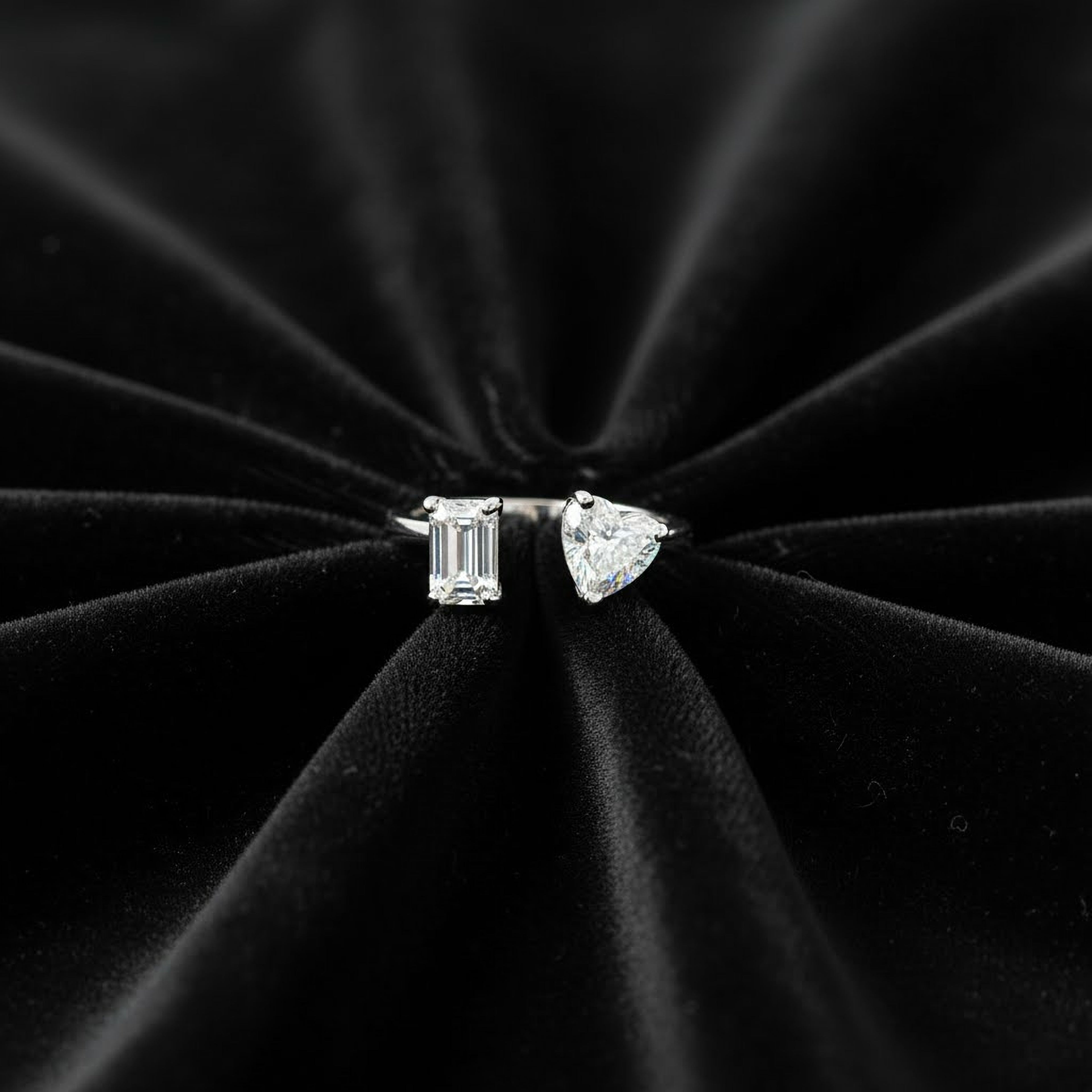 Emerald x Heart  Toi et Moi Ring
