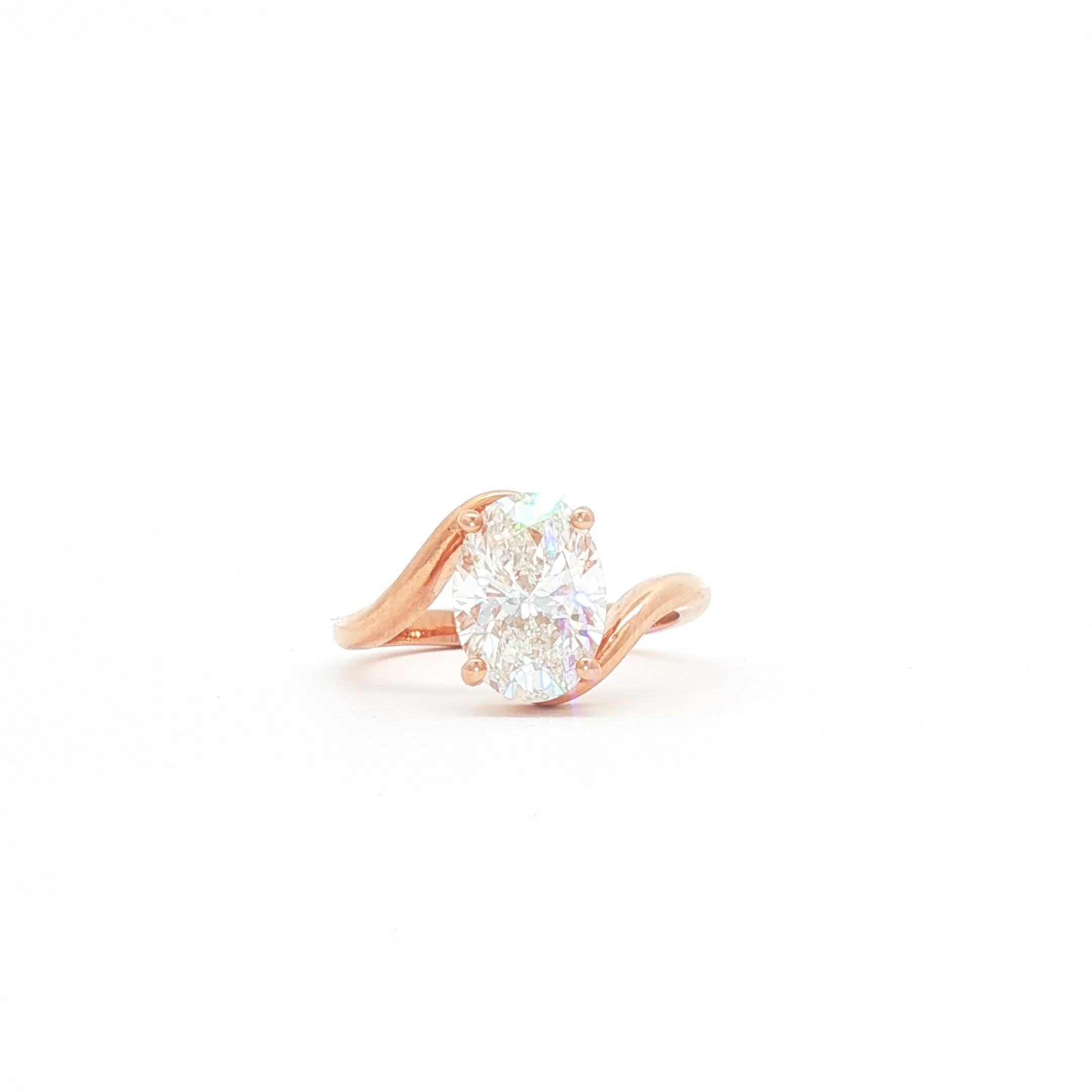 2.5ct Slanted Oval  Engagement Ring