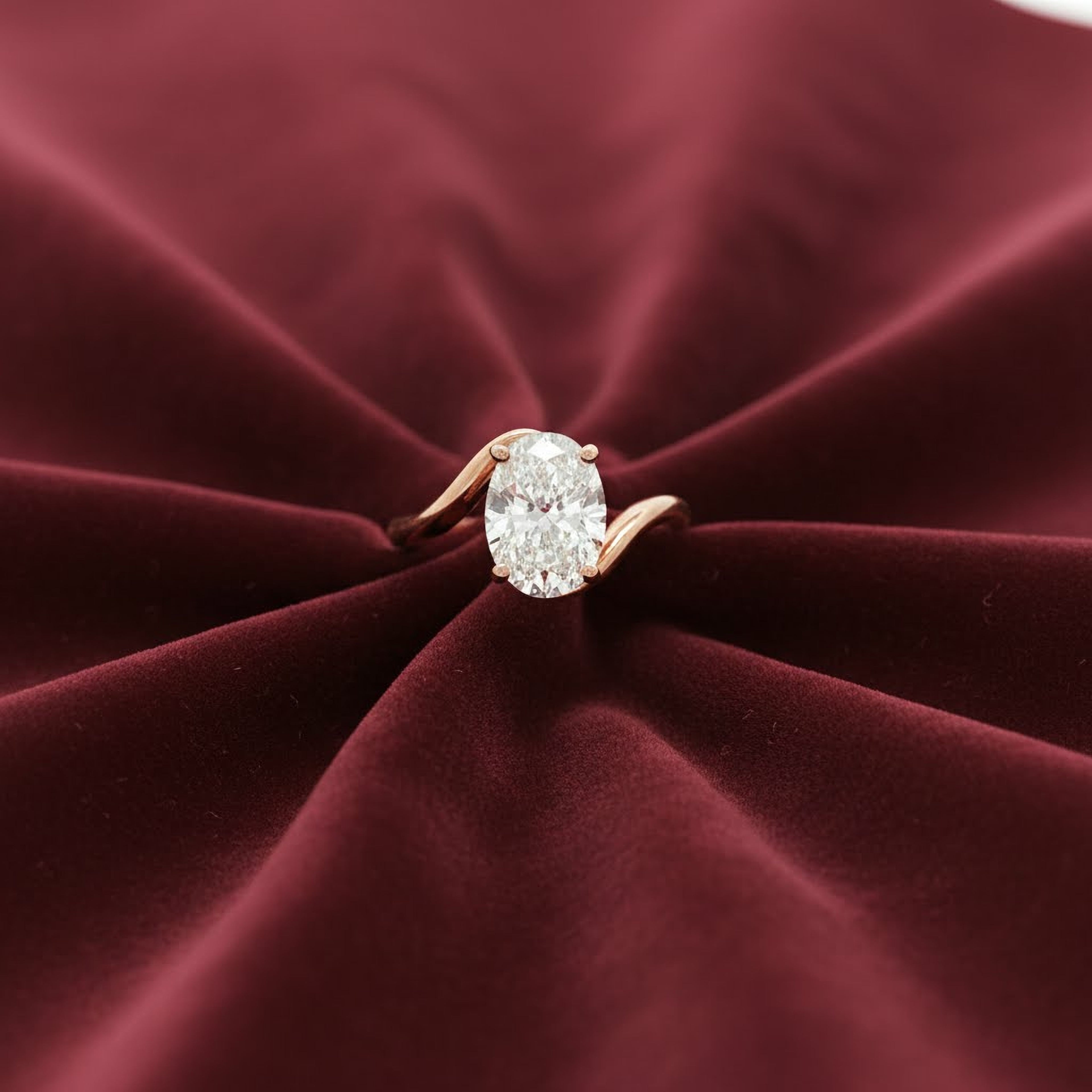 2.5ct Slanted Oval  Engagement Ring