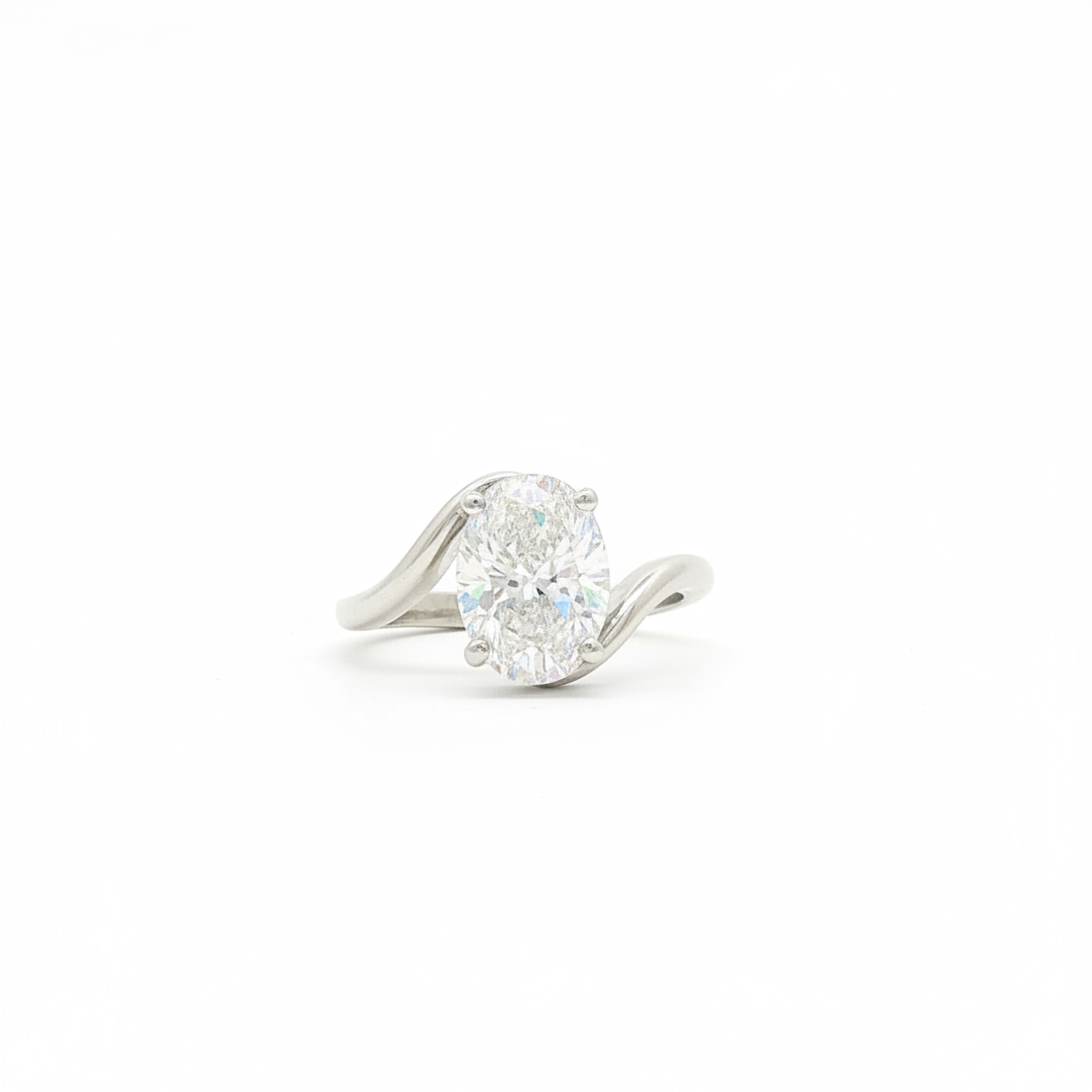 2.5ct Slanted Oval  Engagement Ring