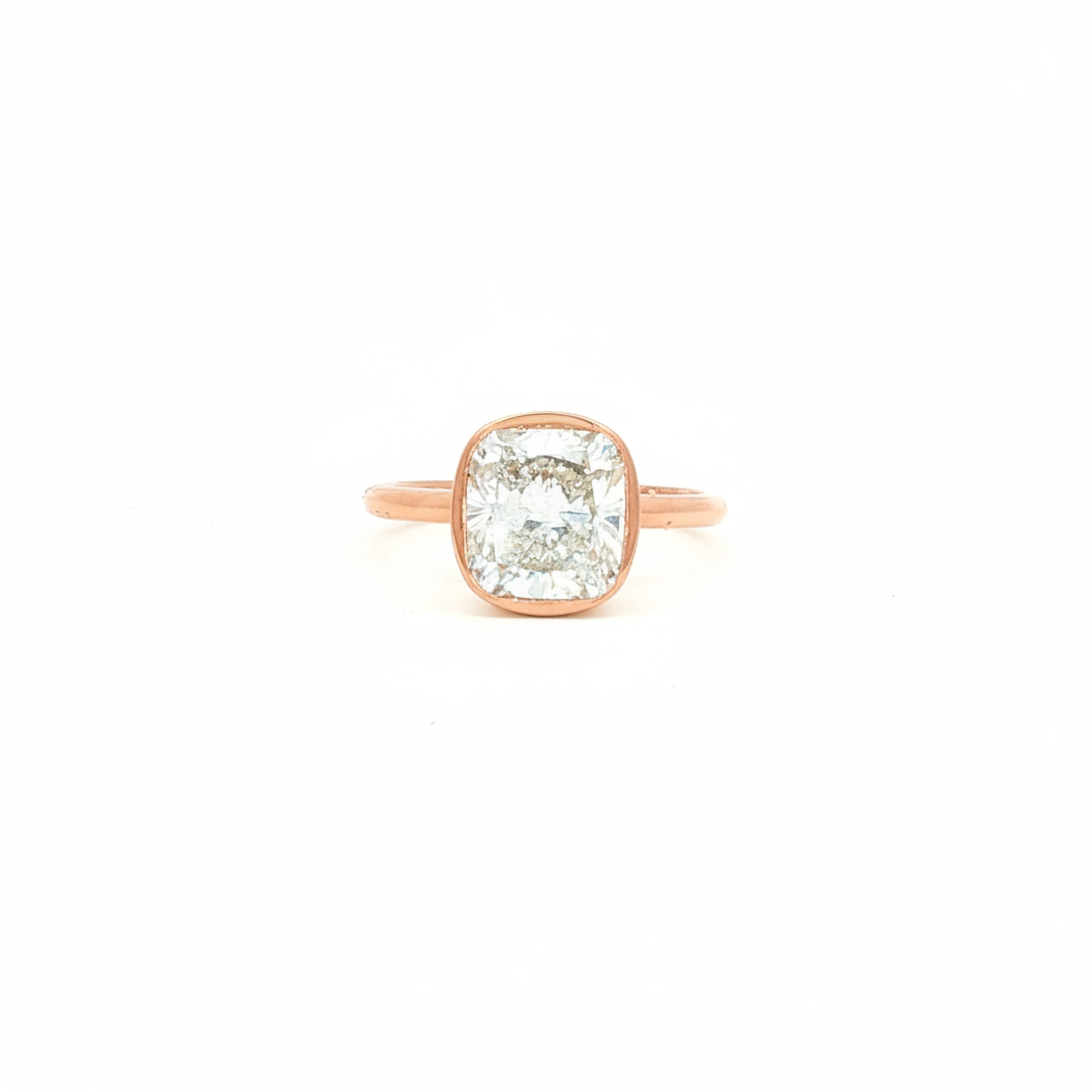 3ct Cushion Bezel  Engagement Ring