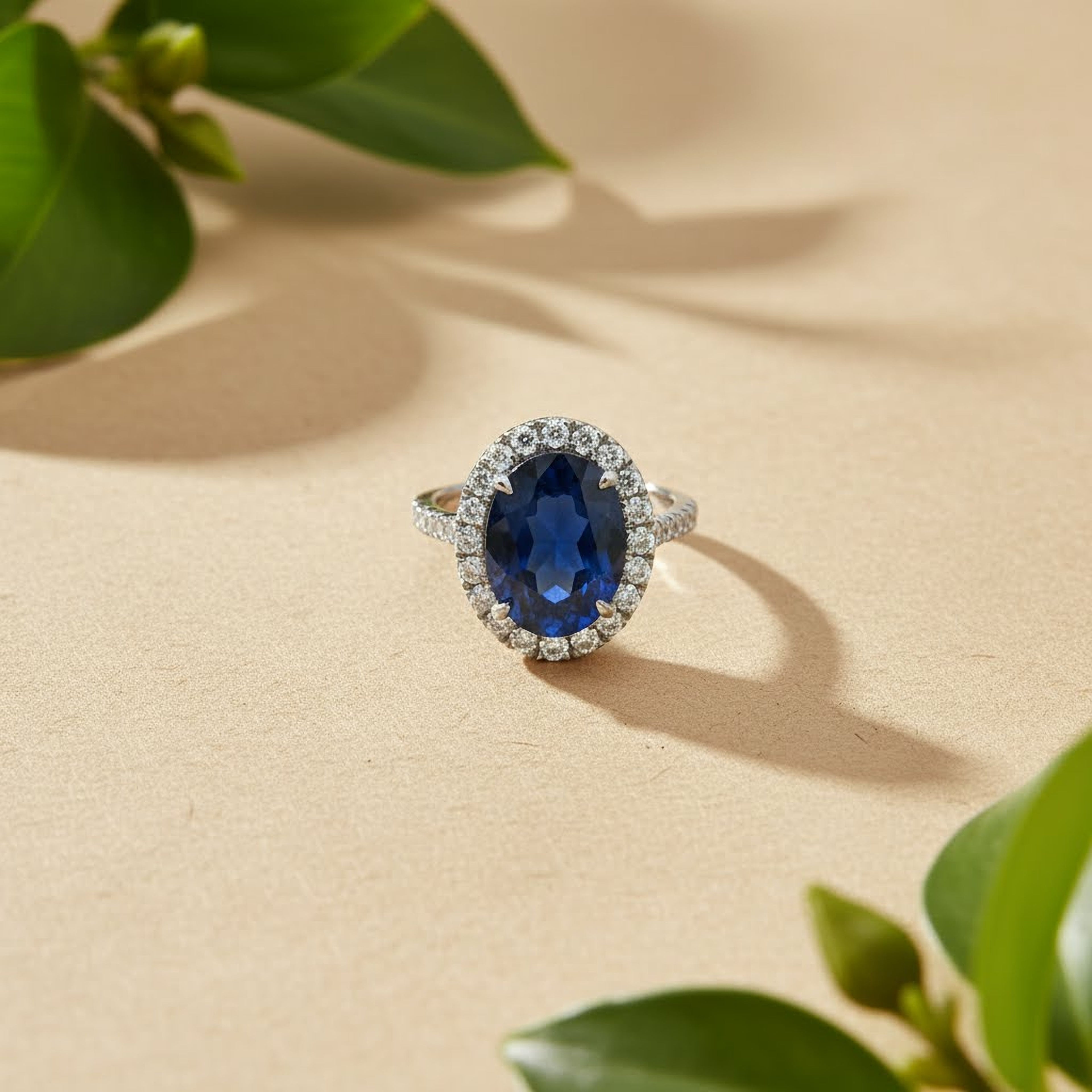 Blue Sapphire Oval 5ct Ring