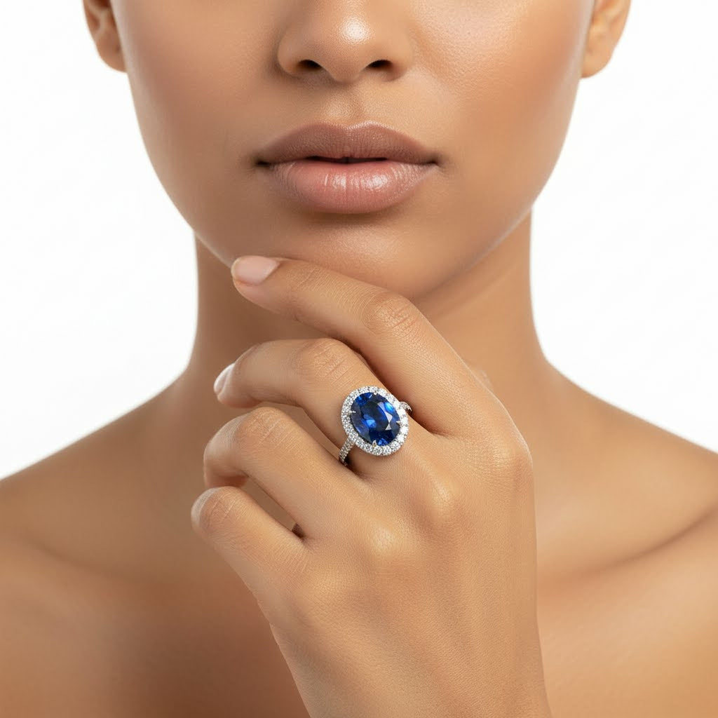 Blue Sapphire Oval 5ct Ring