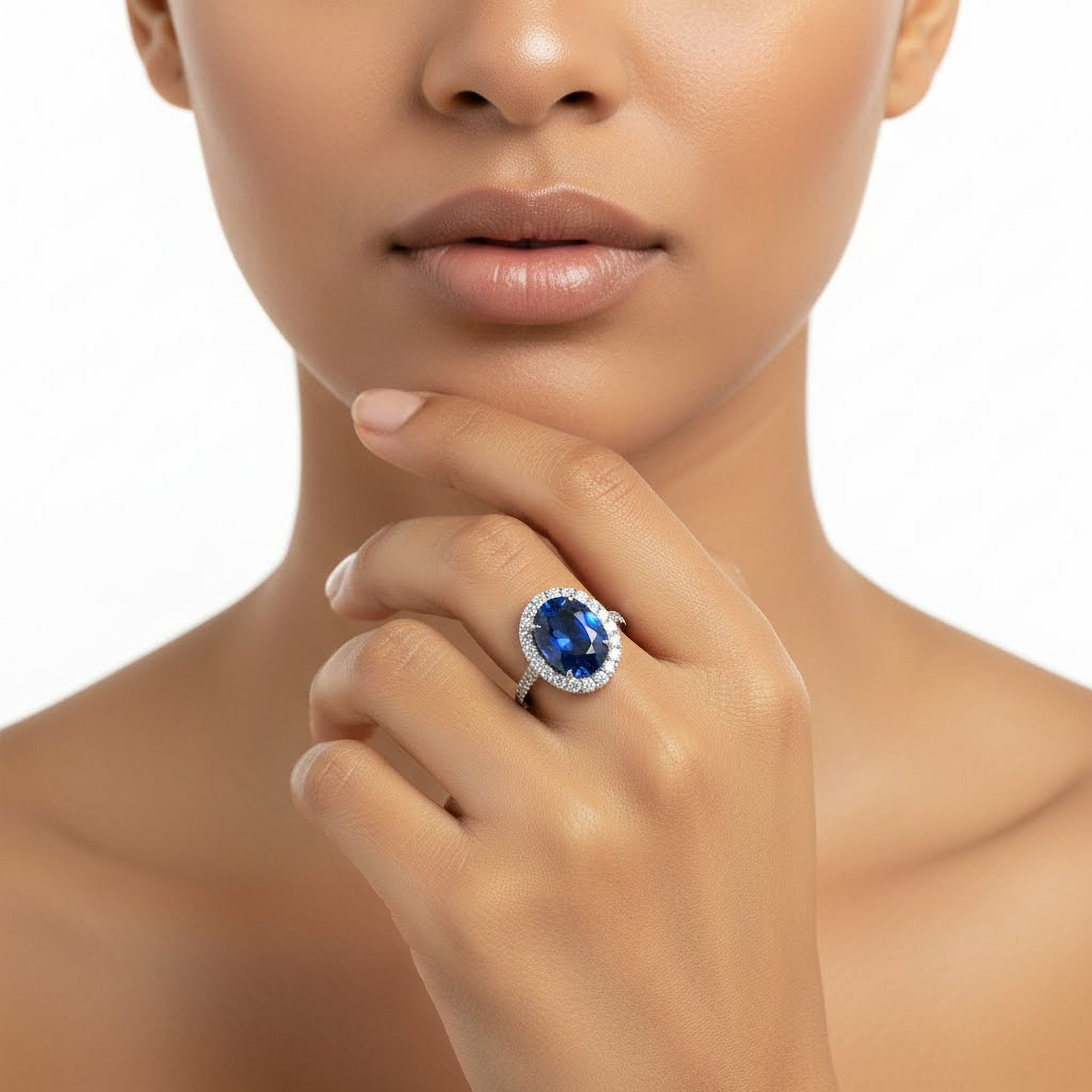 Blue Sapphire Oval 5ct Ring