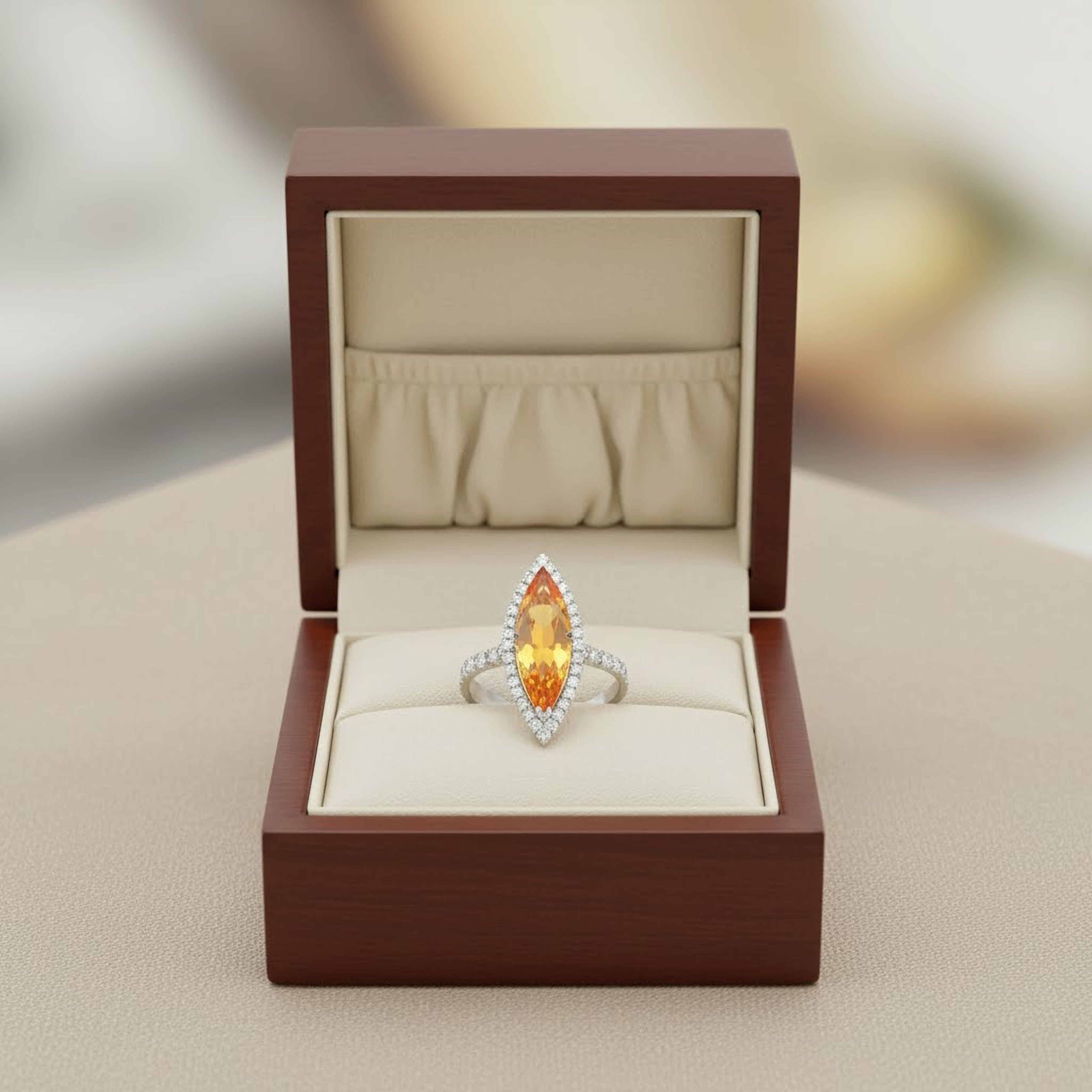 Yellow 3.75ct Marquise Ring