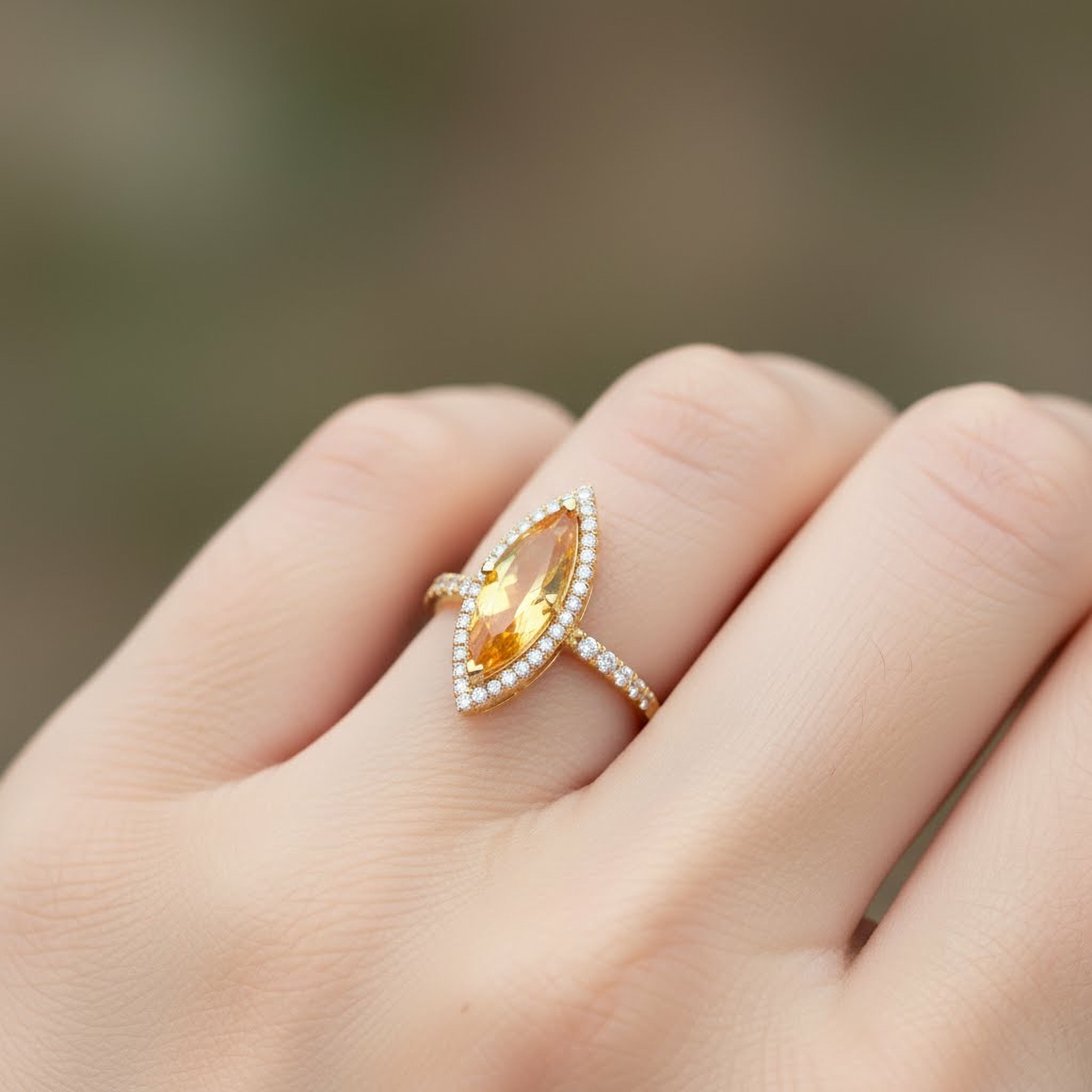 Yellow 3.75ct Marquise Ring