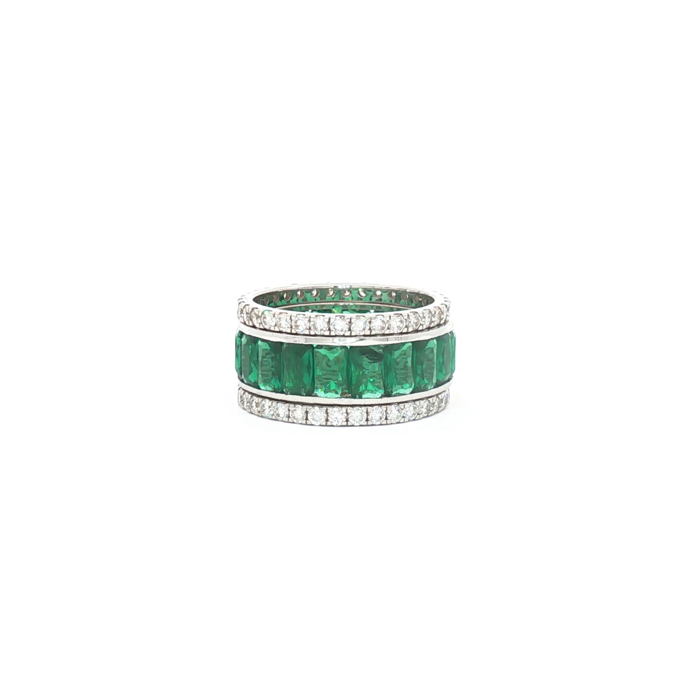 Emerald x Round Eternity Ring