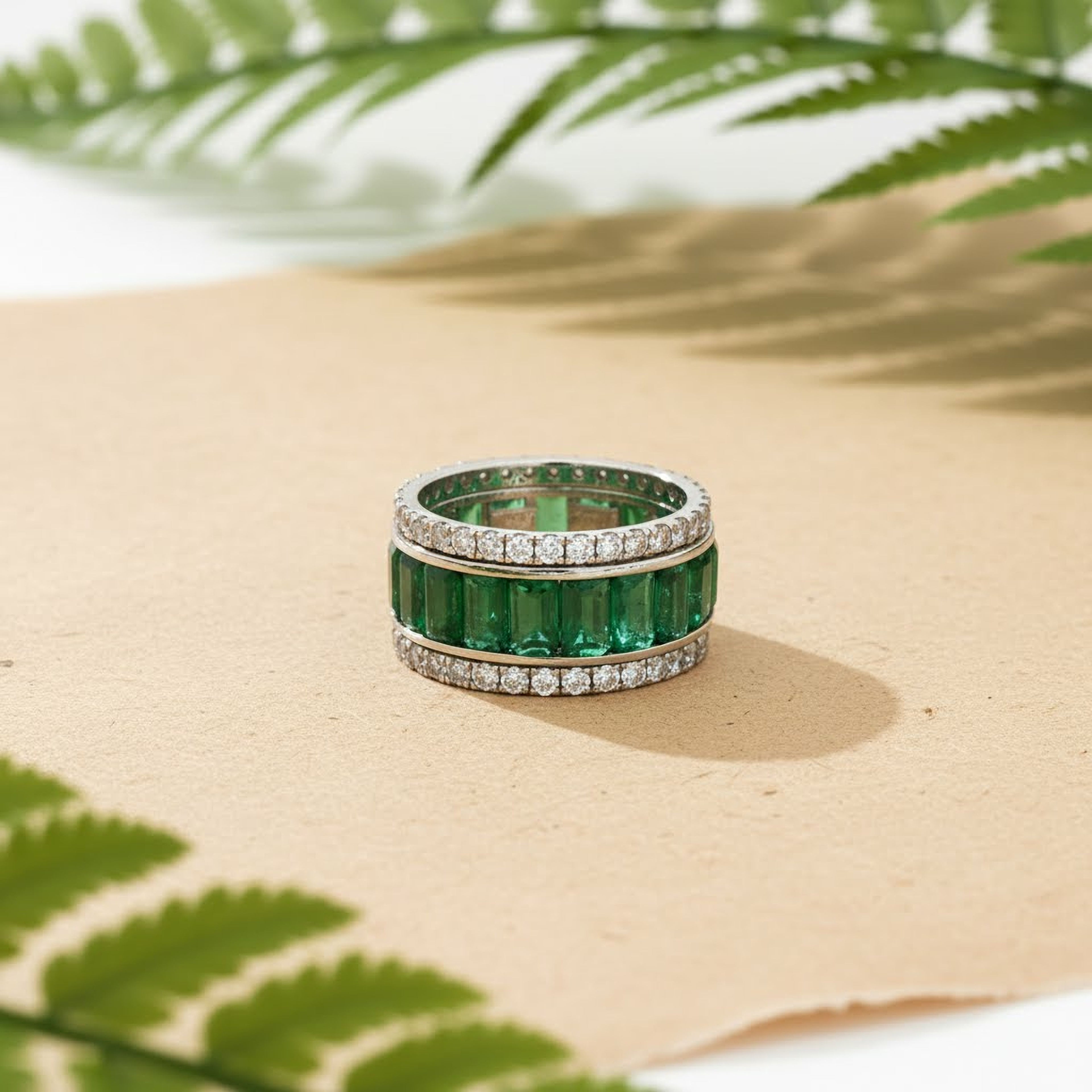 Emerald x Round Eternity Ring