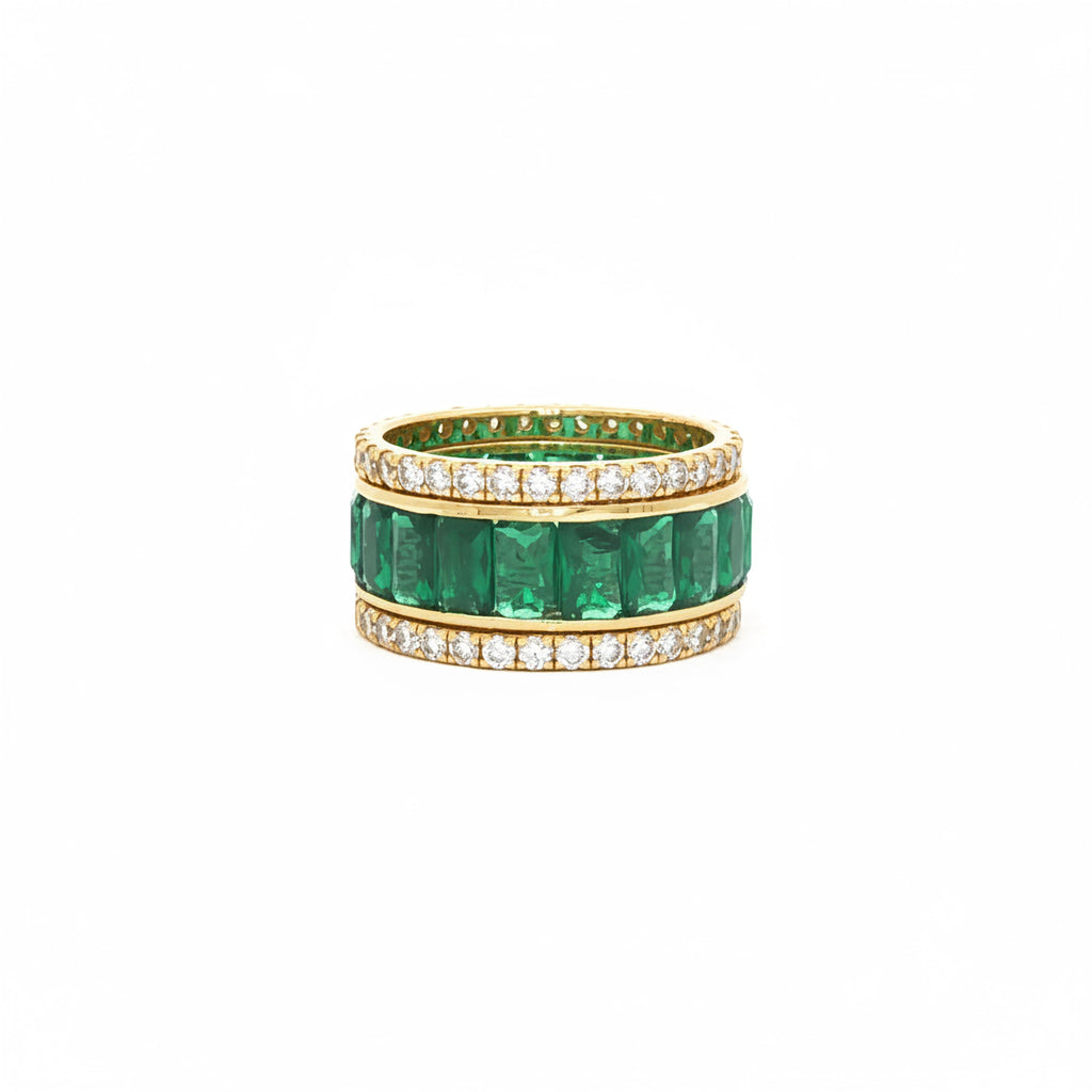 Emerald x Round Eternity Ring