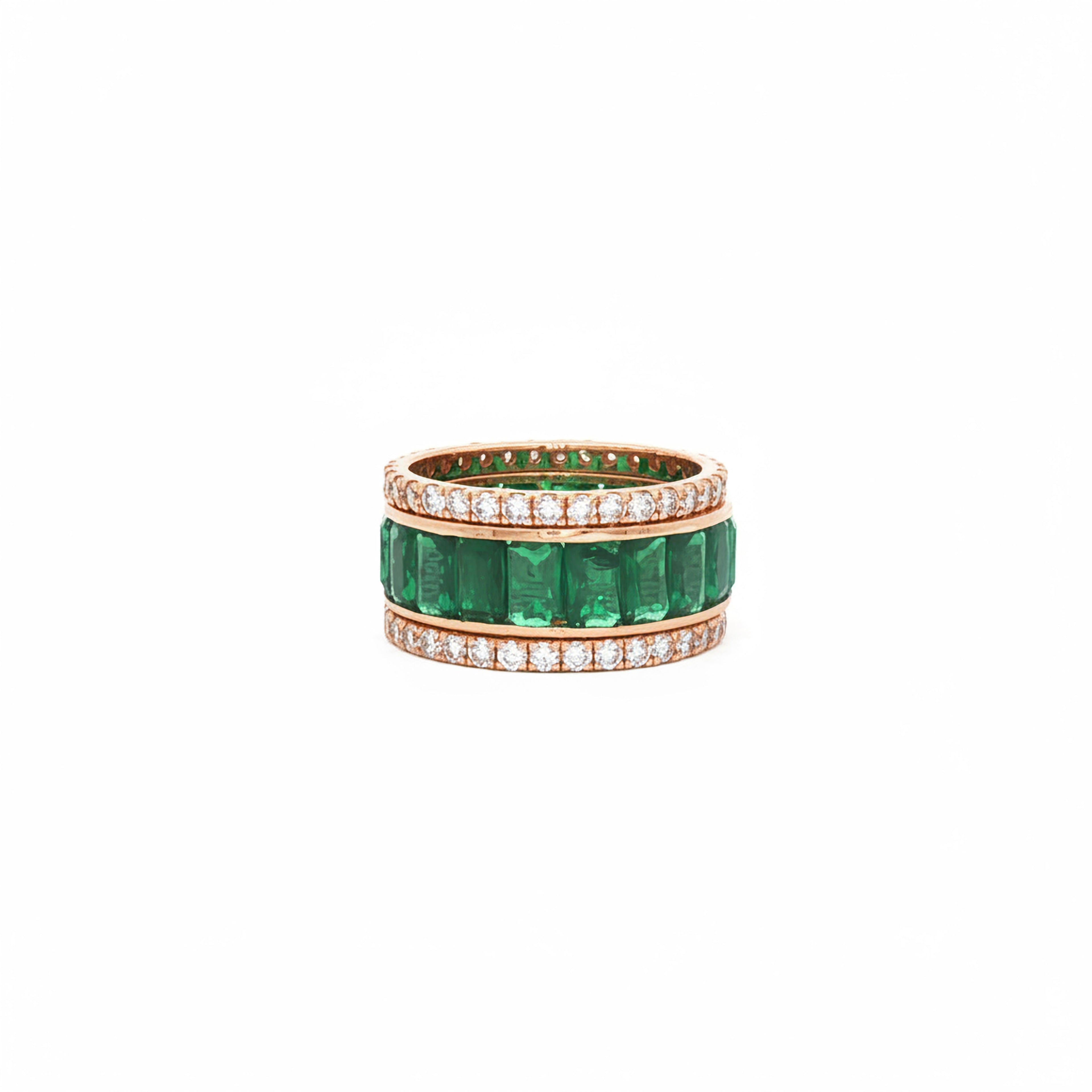 Emerald x Round Eternity Ring