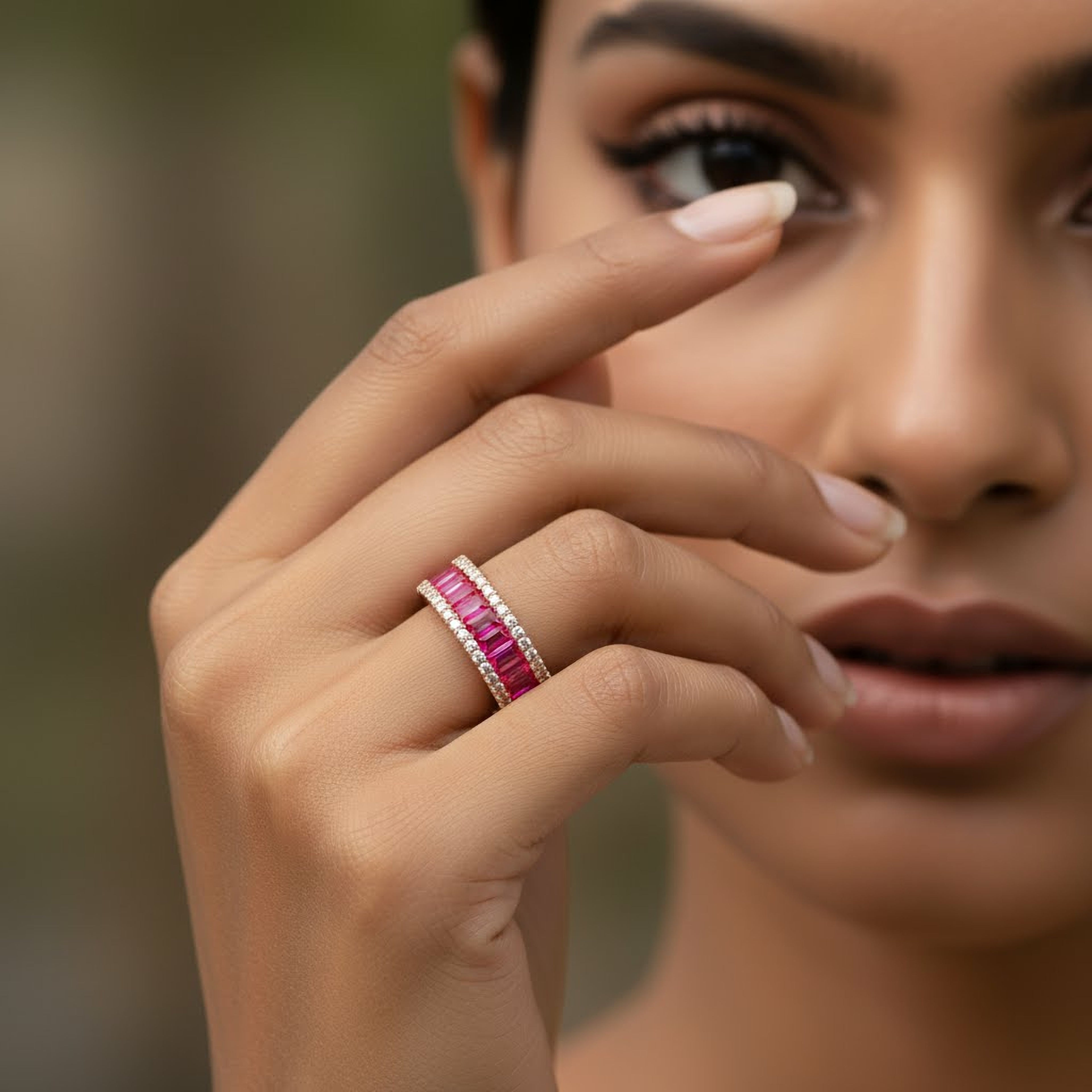 Ruby x Round Eternity Ring
