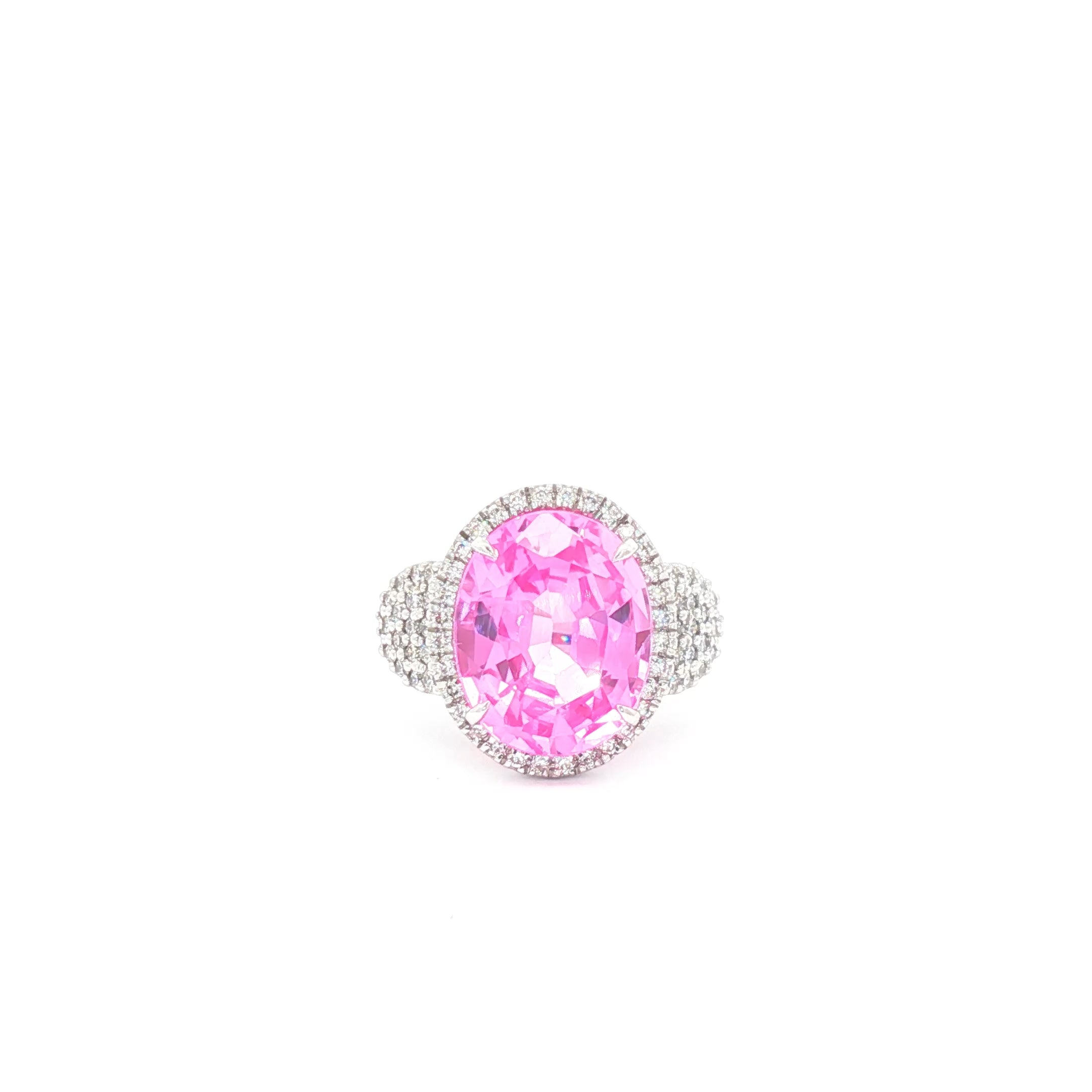 10.33ct Pink Oval Halo Ring