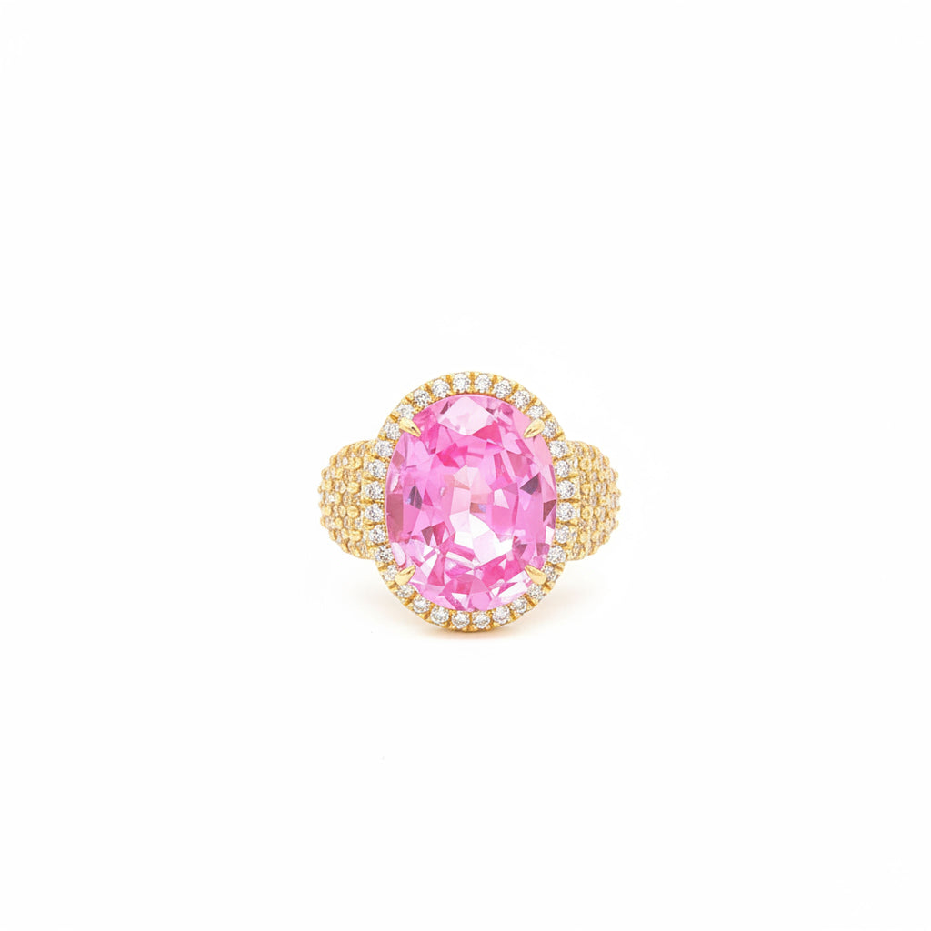 10.33ct Pink Oval Halo Ring