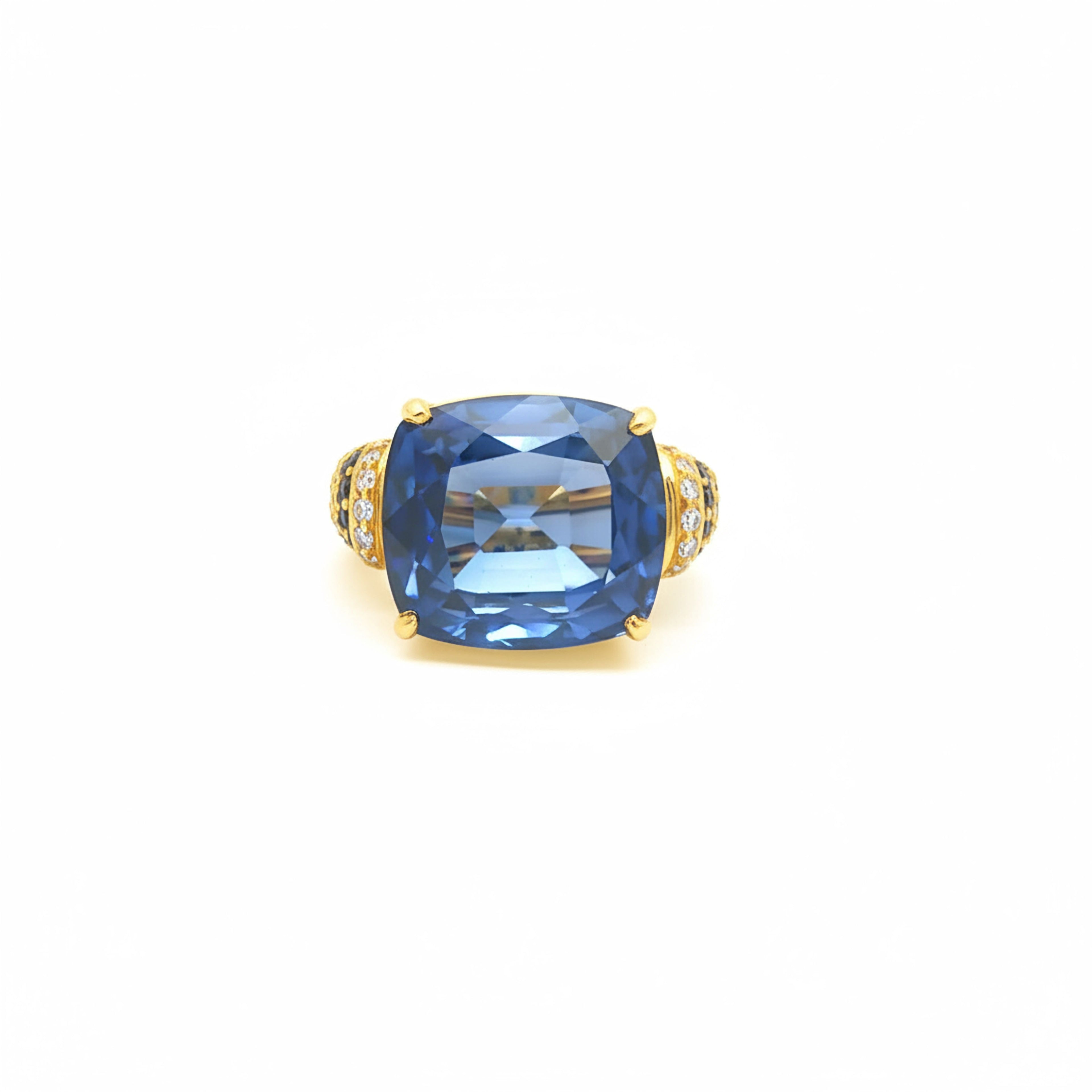 Royal Cushion Sapphire Cocktail Ring