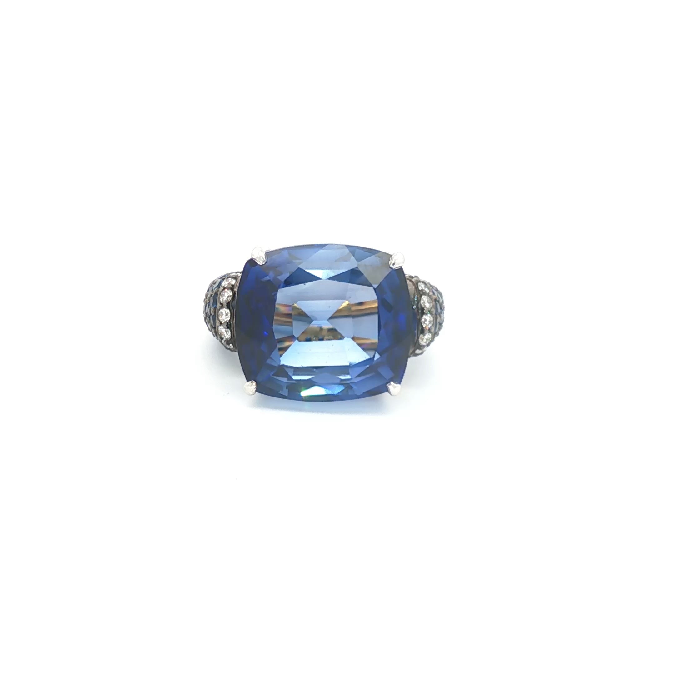 Royal Cushion Sapphire Cocktail Ring