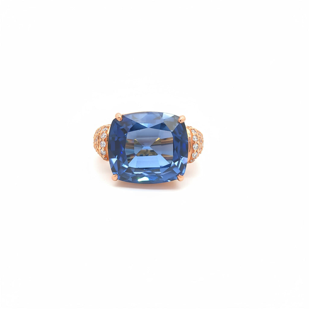 Royal Cushion Sapphire Cocktail Ring