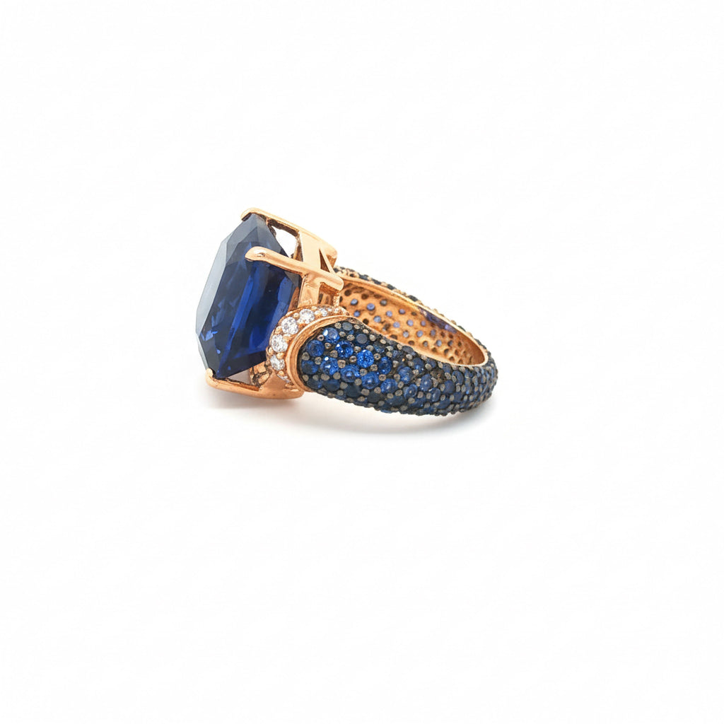 Royal Cushion Sapphire Cocktail Ring