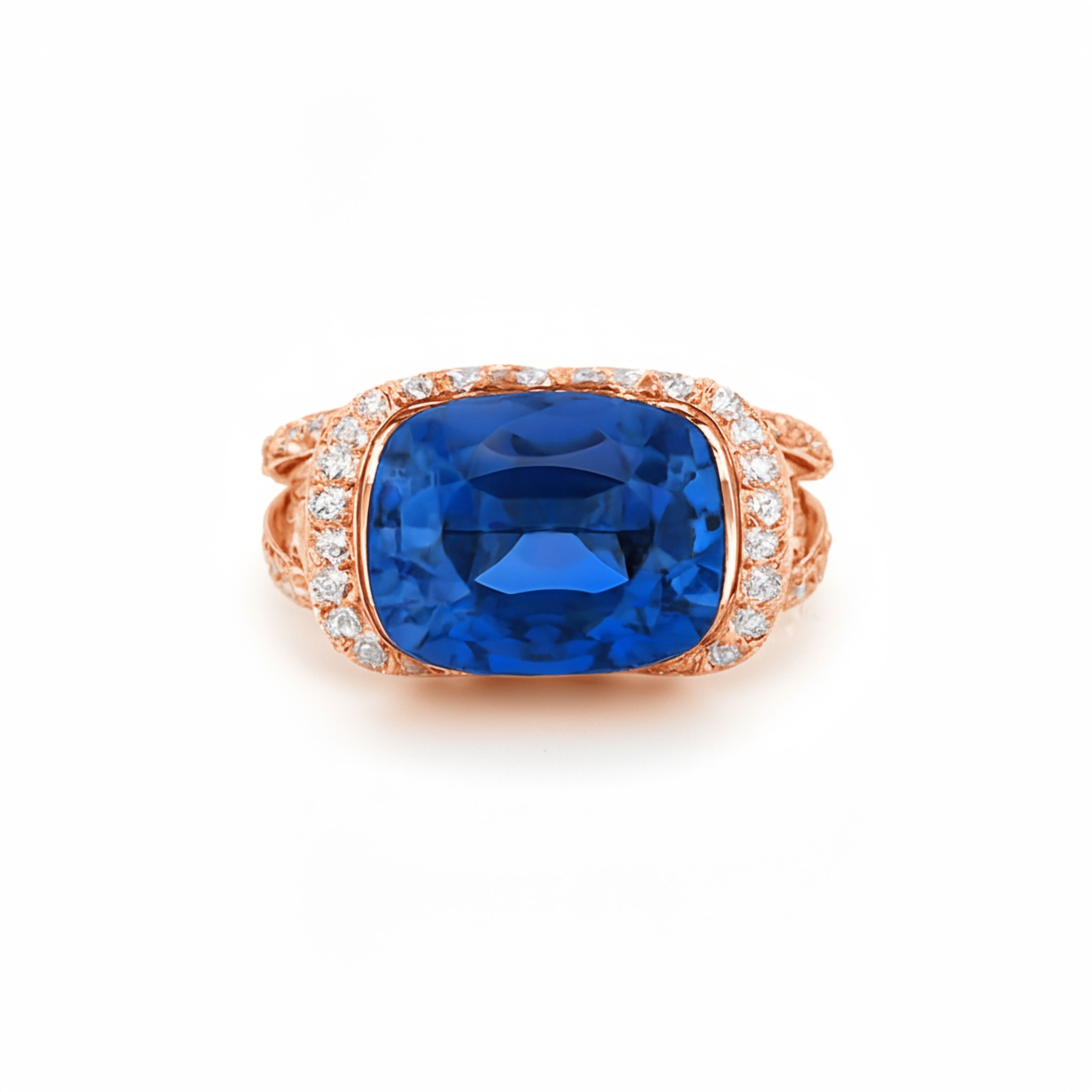 14.96ct Blue Sapphire Cushion Ring