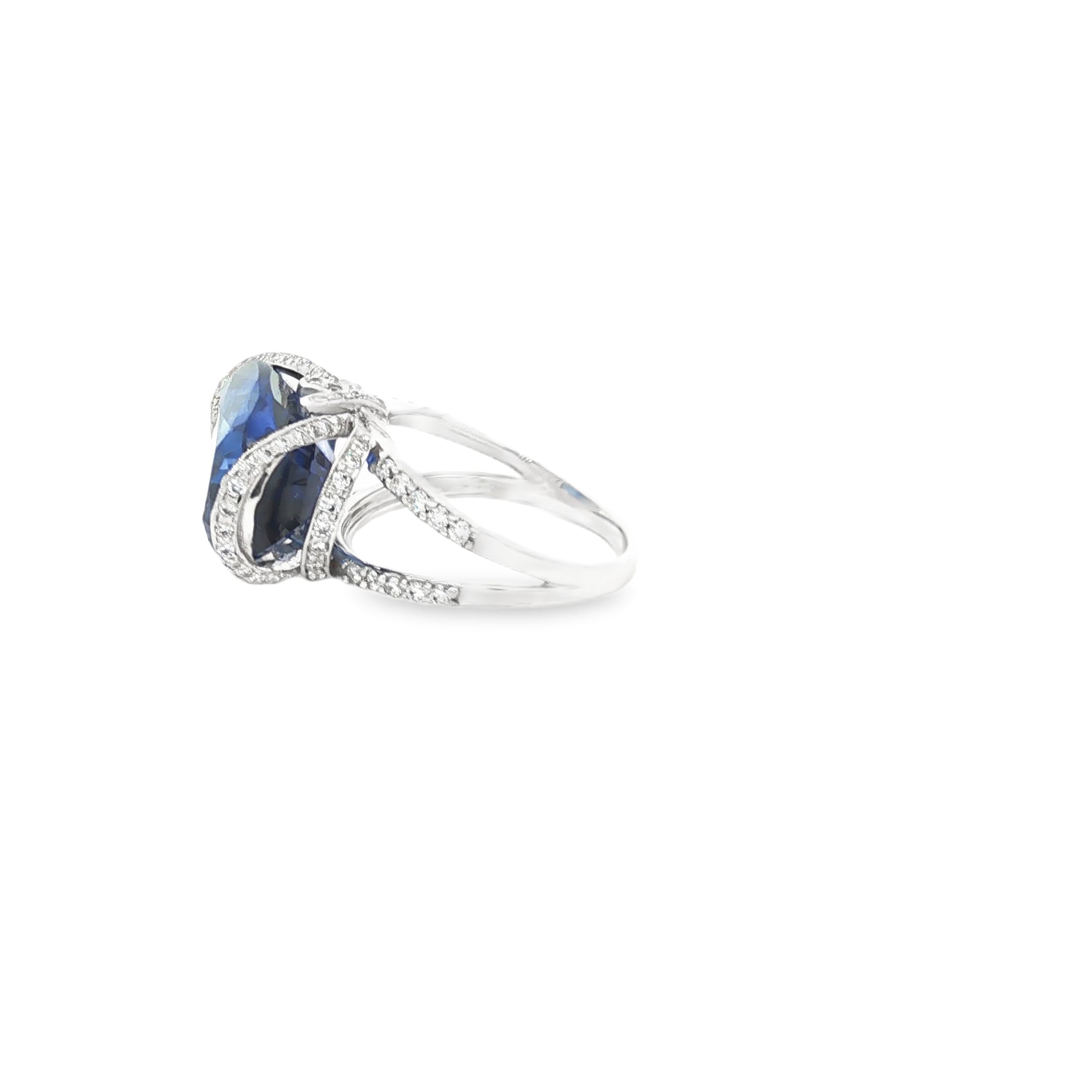 14.96ct Blue Sapphire Cushion Ring