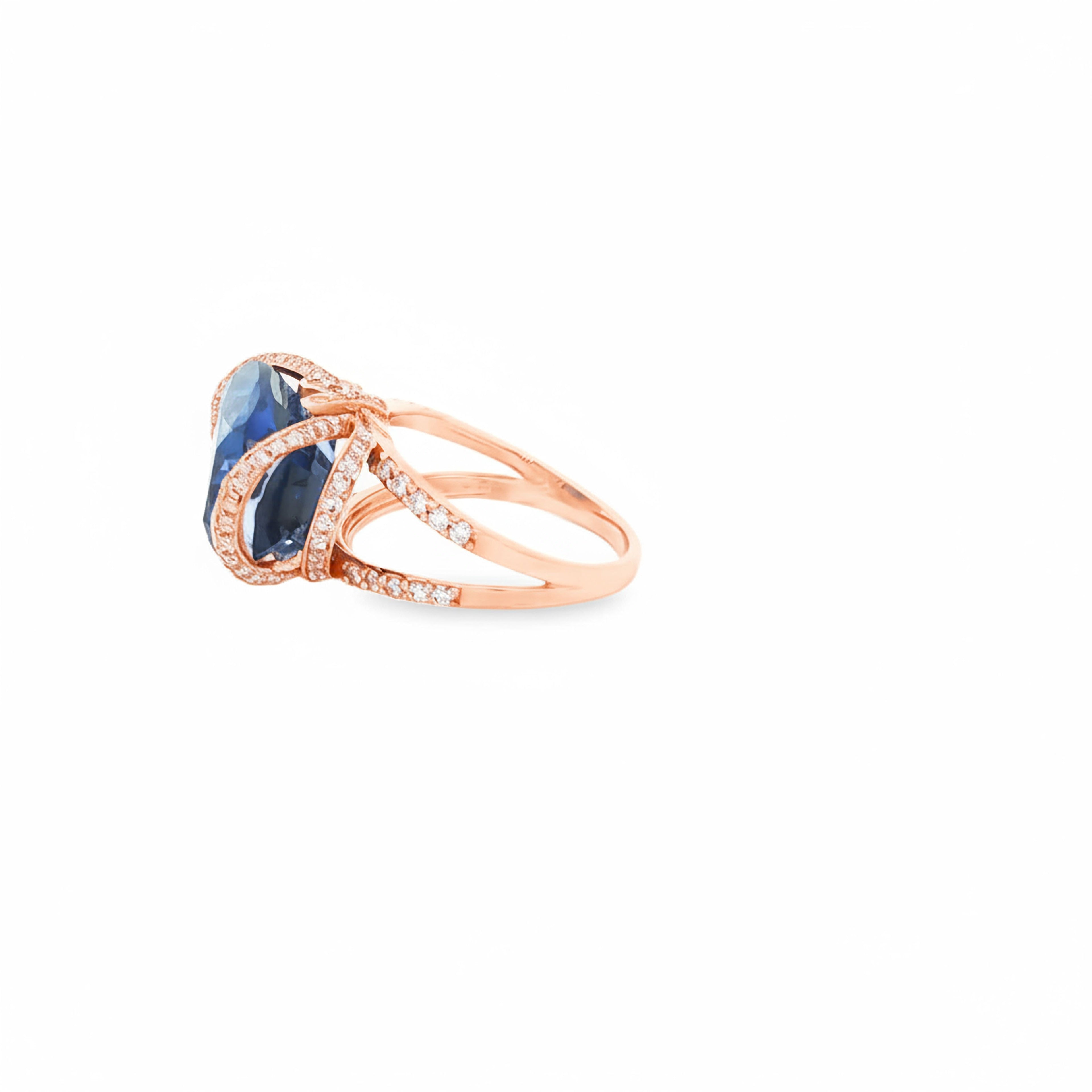 14.96ct Blue Sapphire Cushion Ring