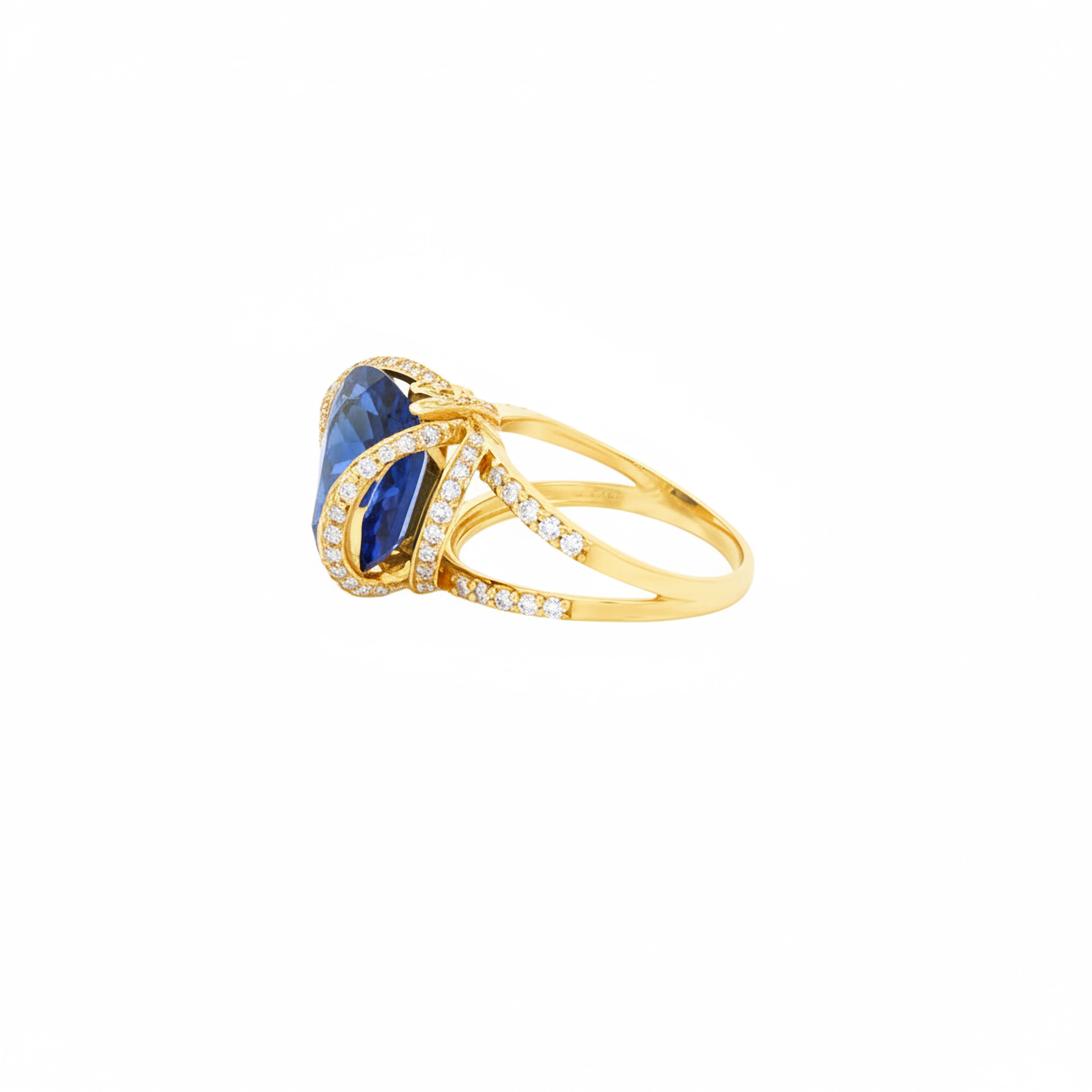 14.96ct Blue Sapphire Cushion Ring