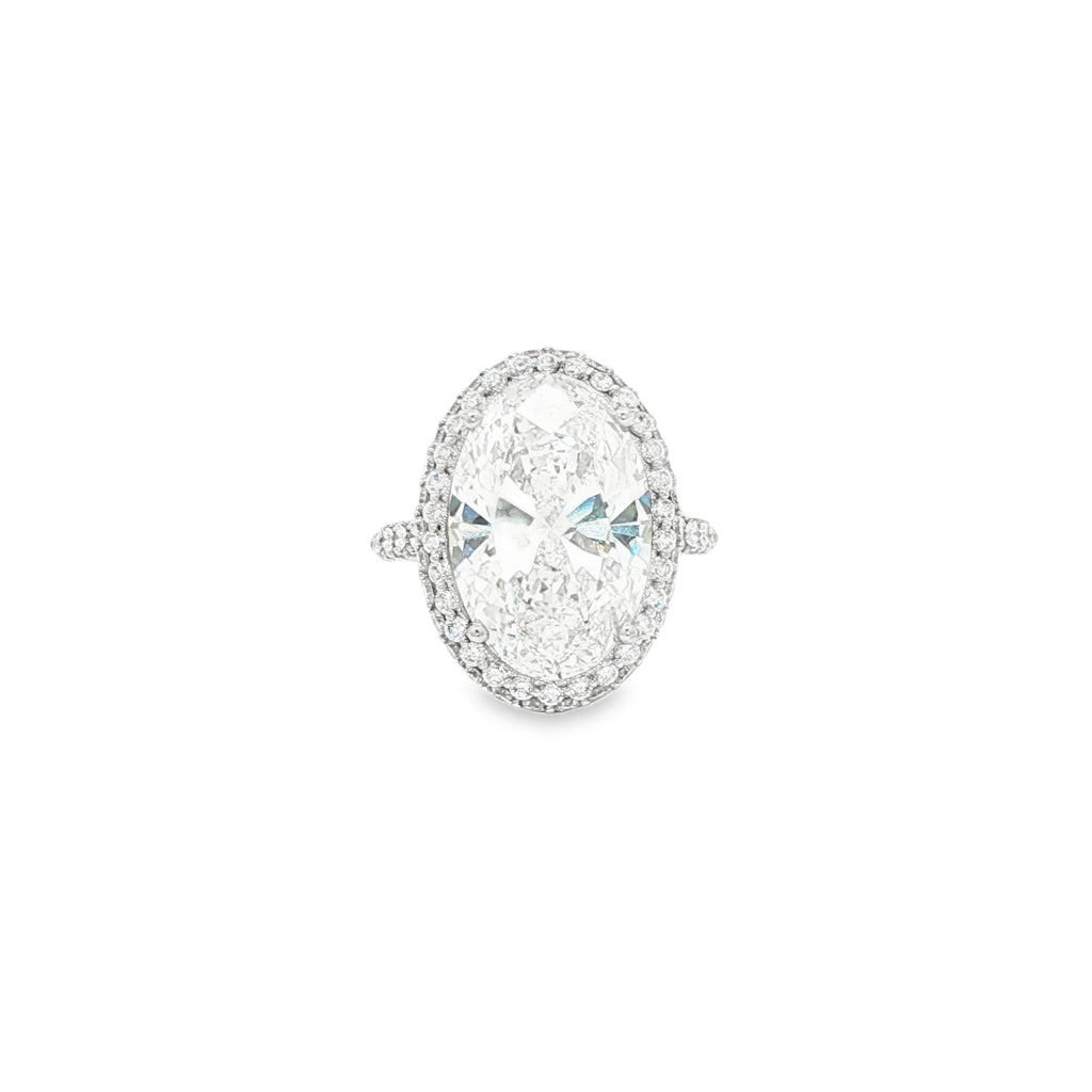 7ct Oval Halo Engagement Ring