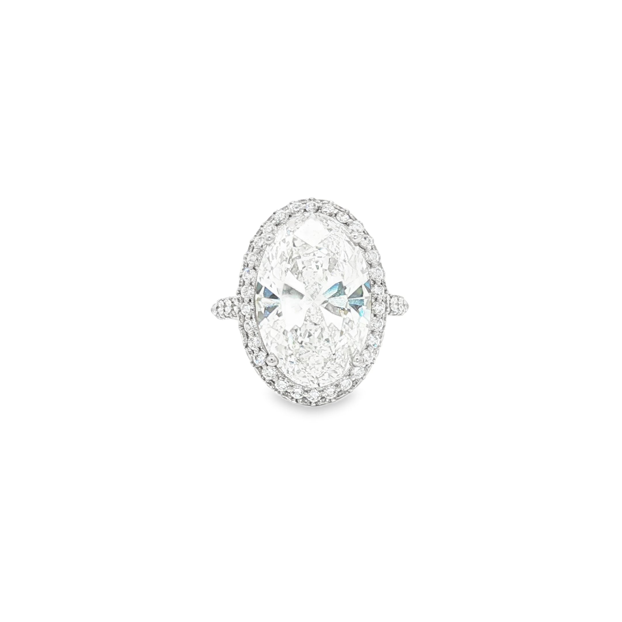 7ct Oval Halo Engagement Ring