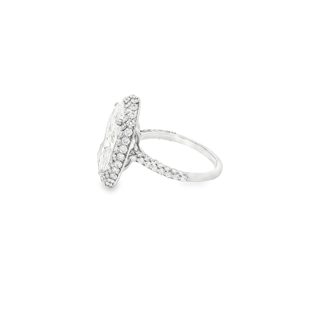 7ct Oval Halo Engagement Ring