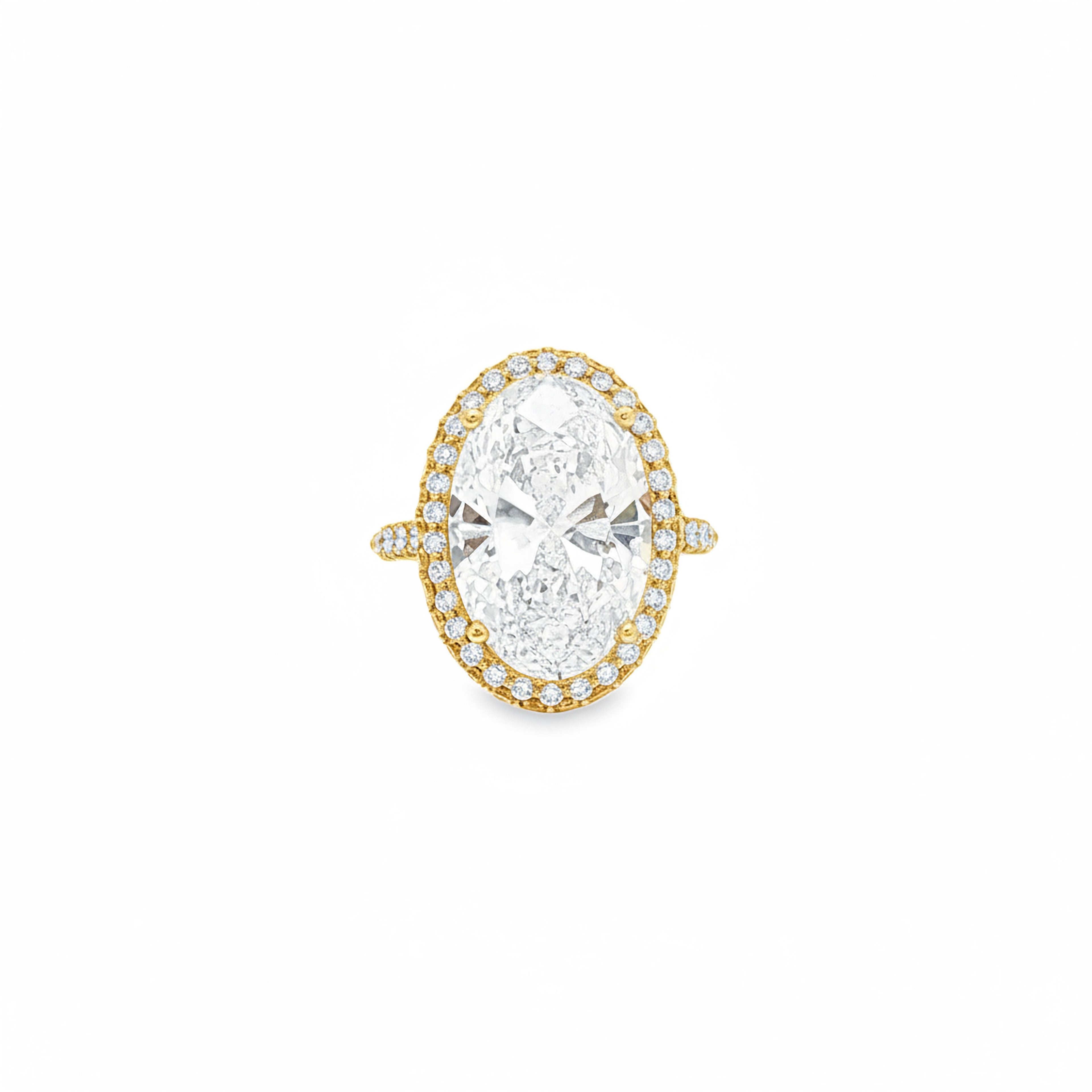 7ct Oval Halo Engagement Ring