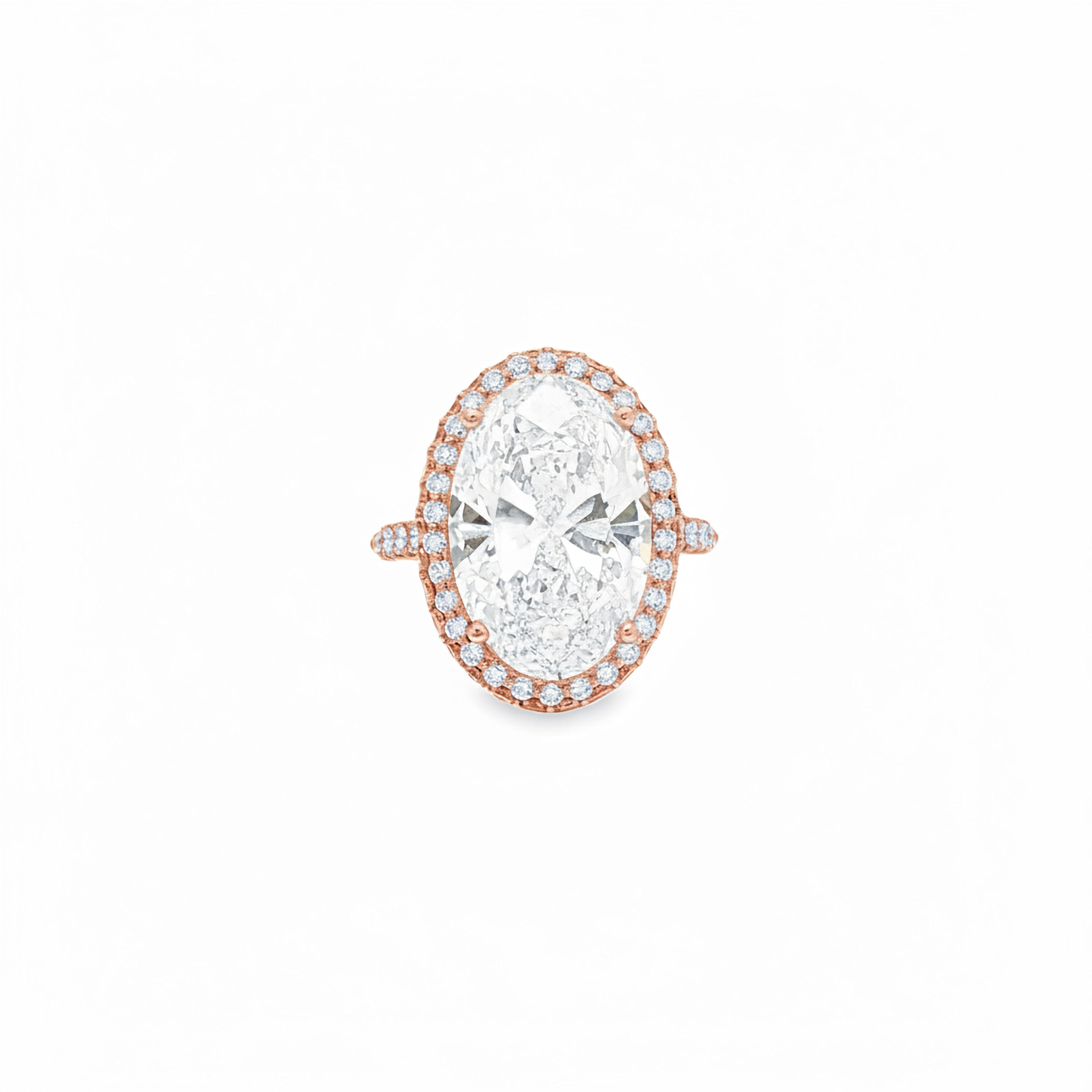7ct Oval Halo Engagement Ring