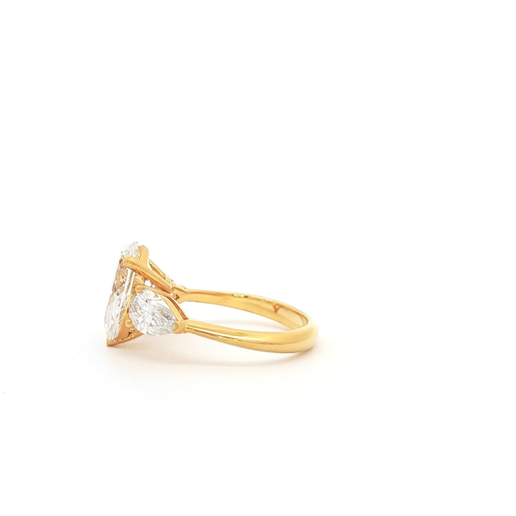 Pear Engagement Ring with Pear Side Stones