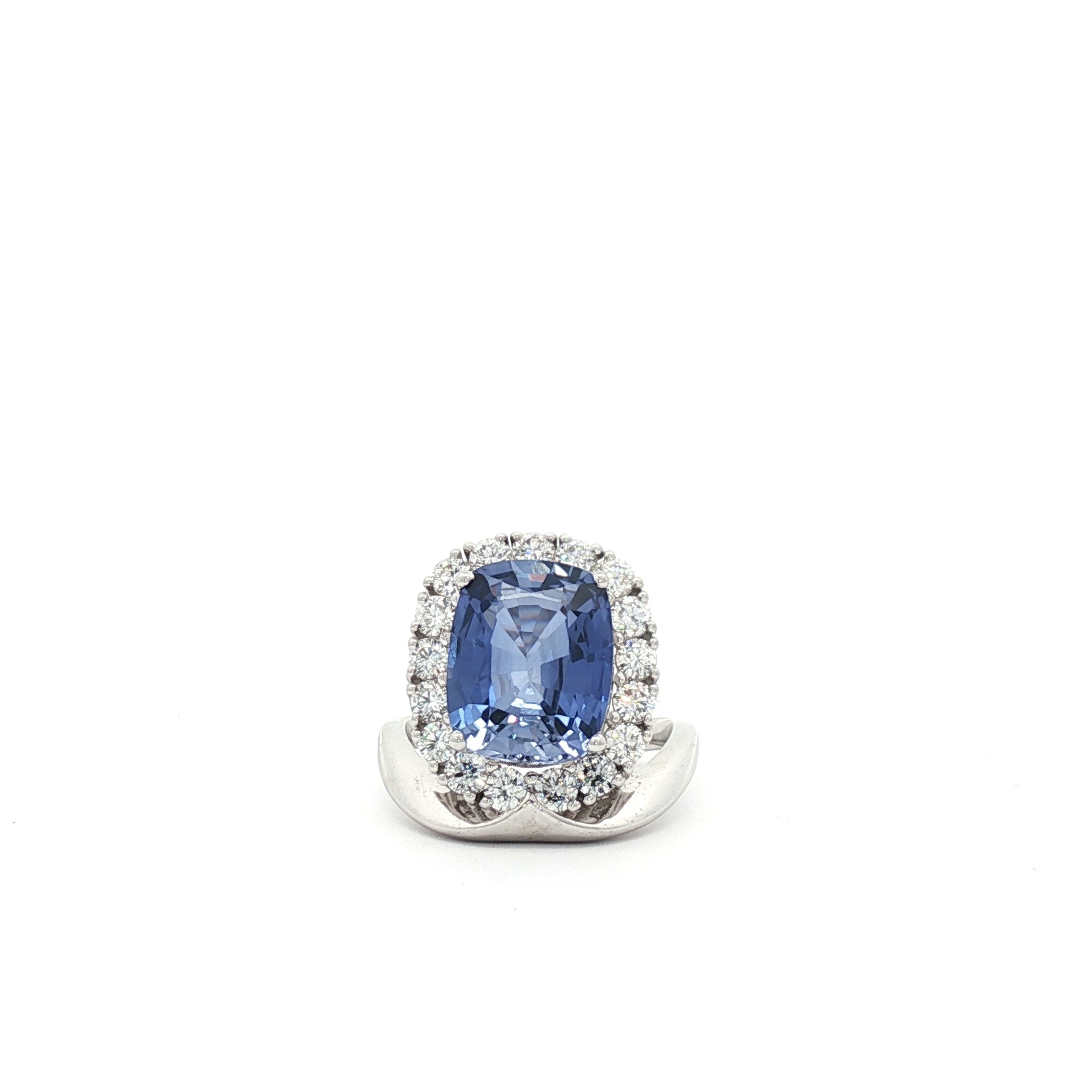 Blue Cushion Fancy Ring