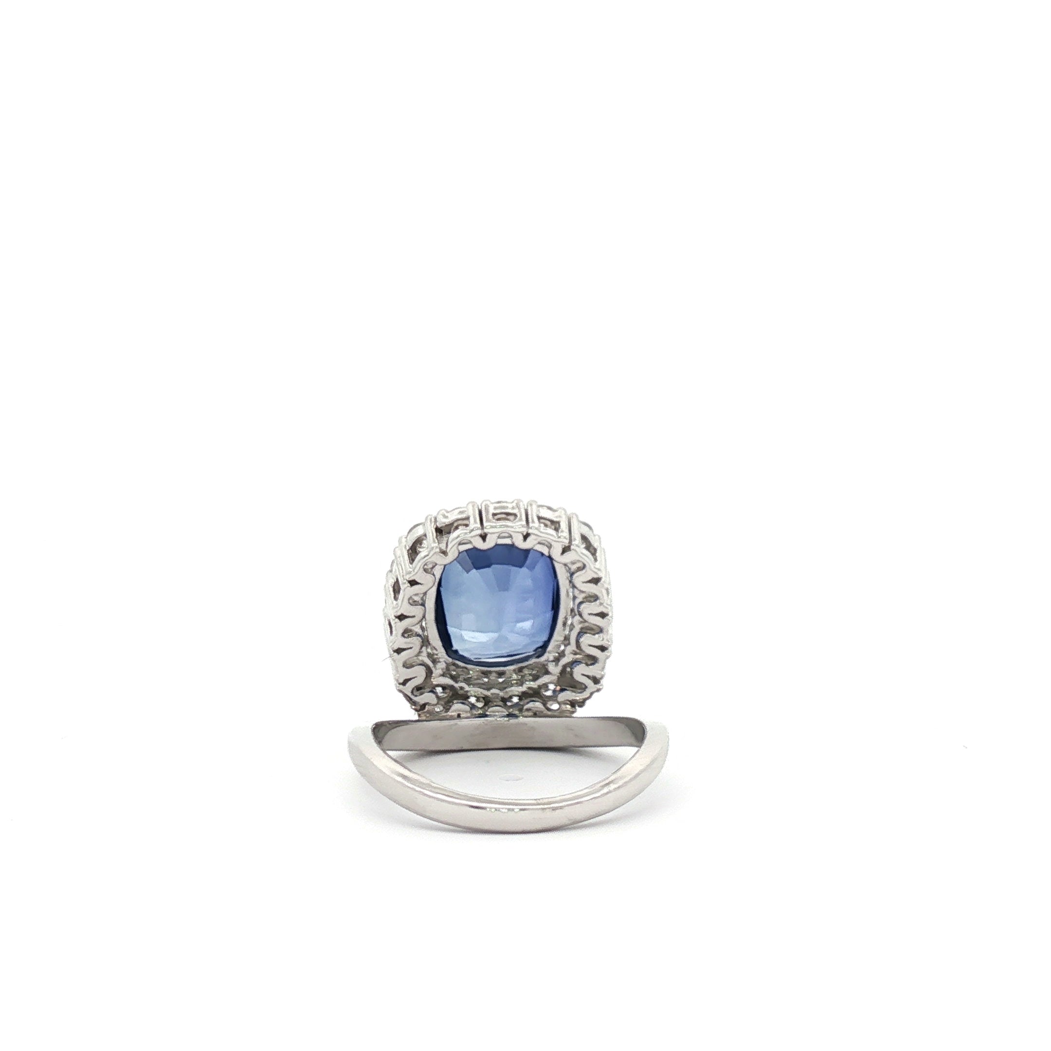Blue Cushion Fancy Ring