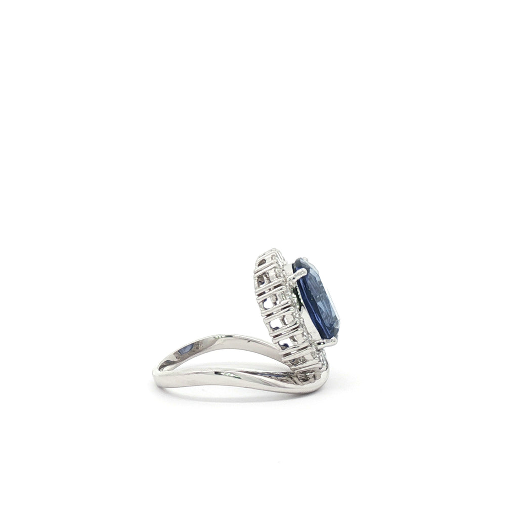 Blue Cushion Fancy Ring