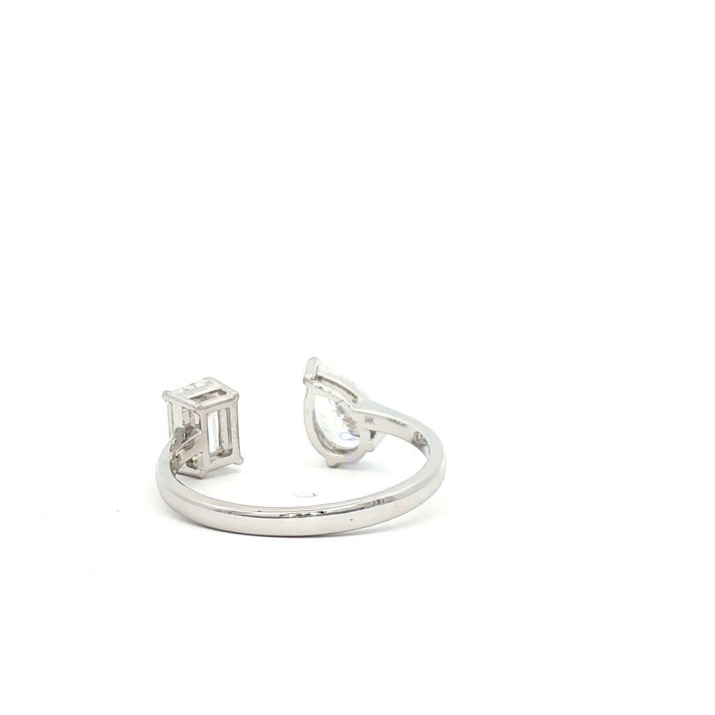 Toi et Moi Ring (Pear x Emerald)