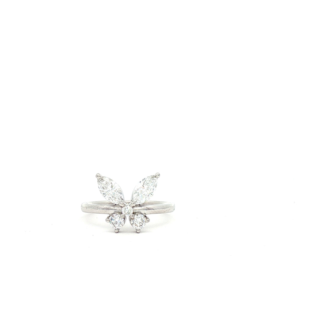 Butterfly Pinky Ring (White Gold)