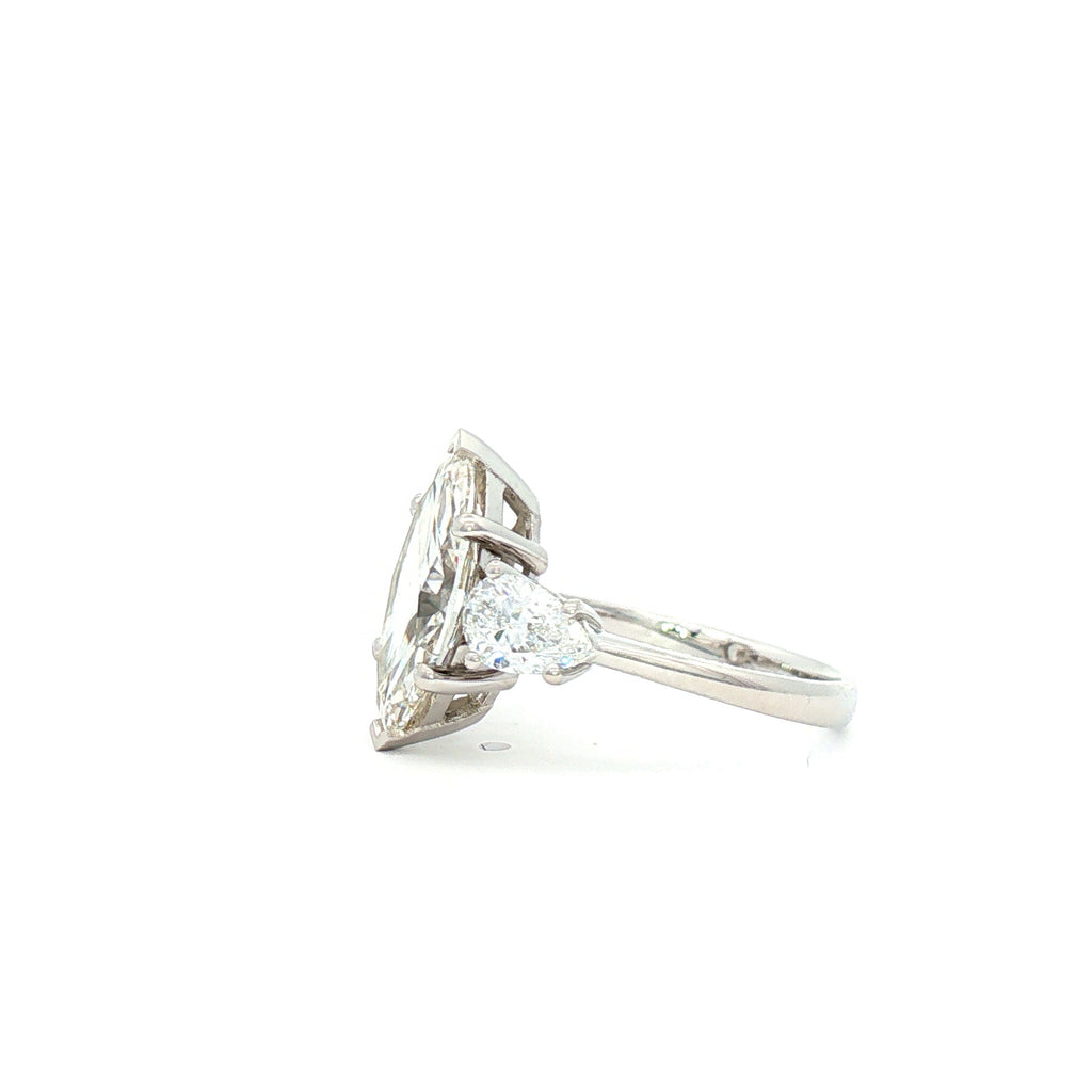 3ct Marquise Ring with Pear Side Stones