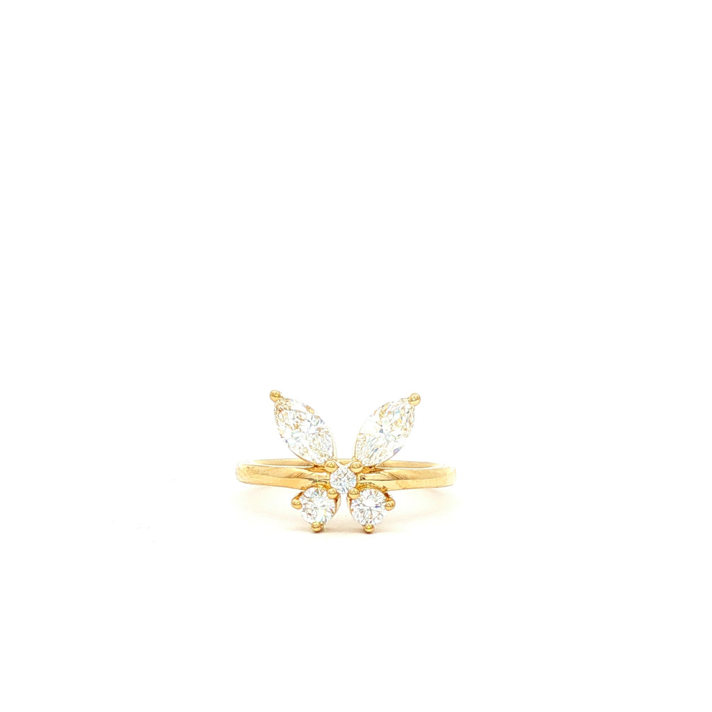Yellow Gold Butterfly Pinky Ring