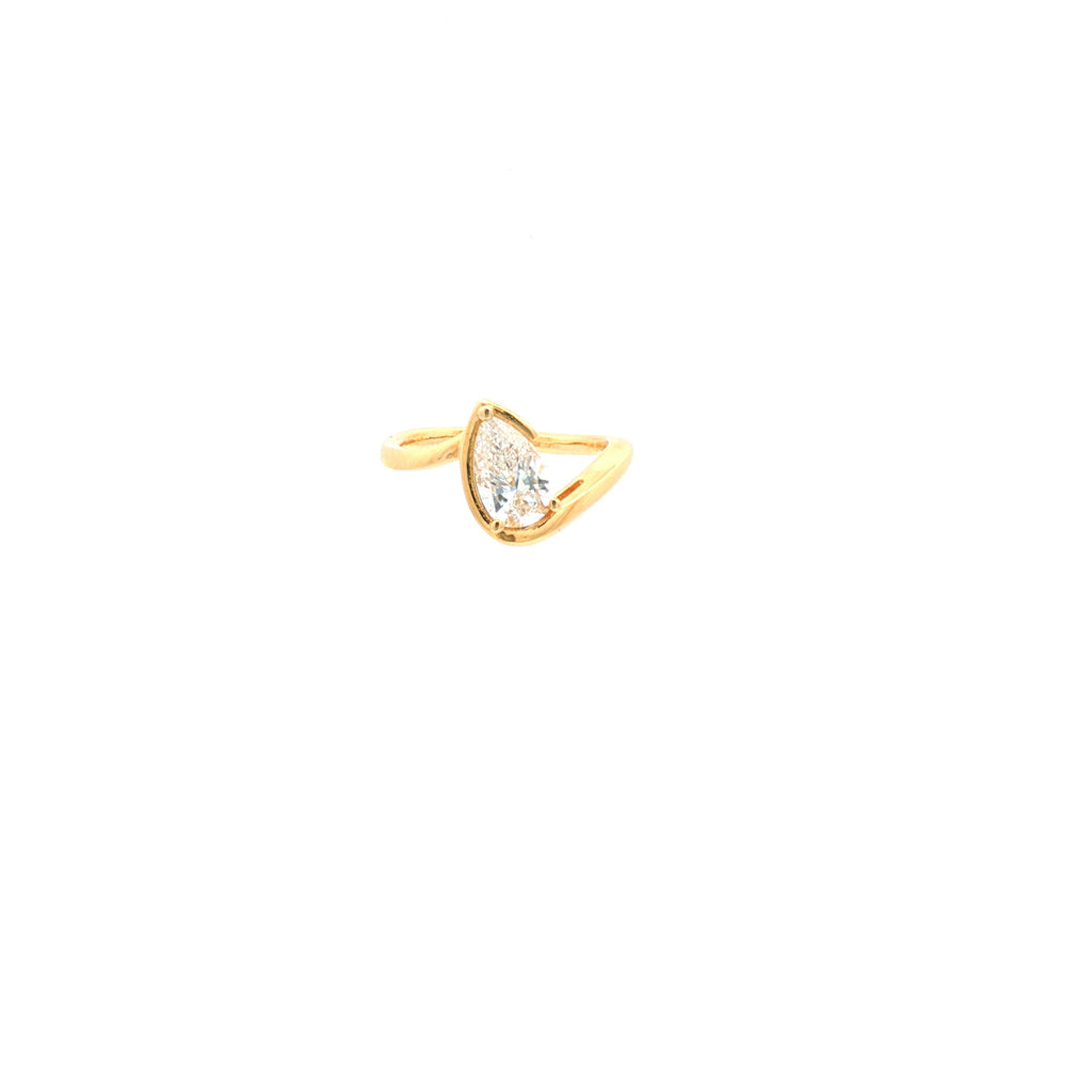 Bezel Pear Pinky Finger Ring