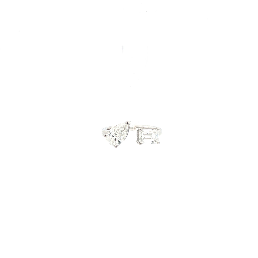 Toi et Moi Ring (Pear x Emerald)