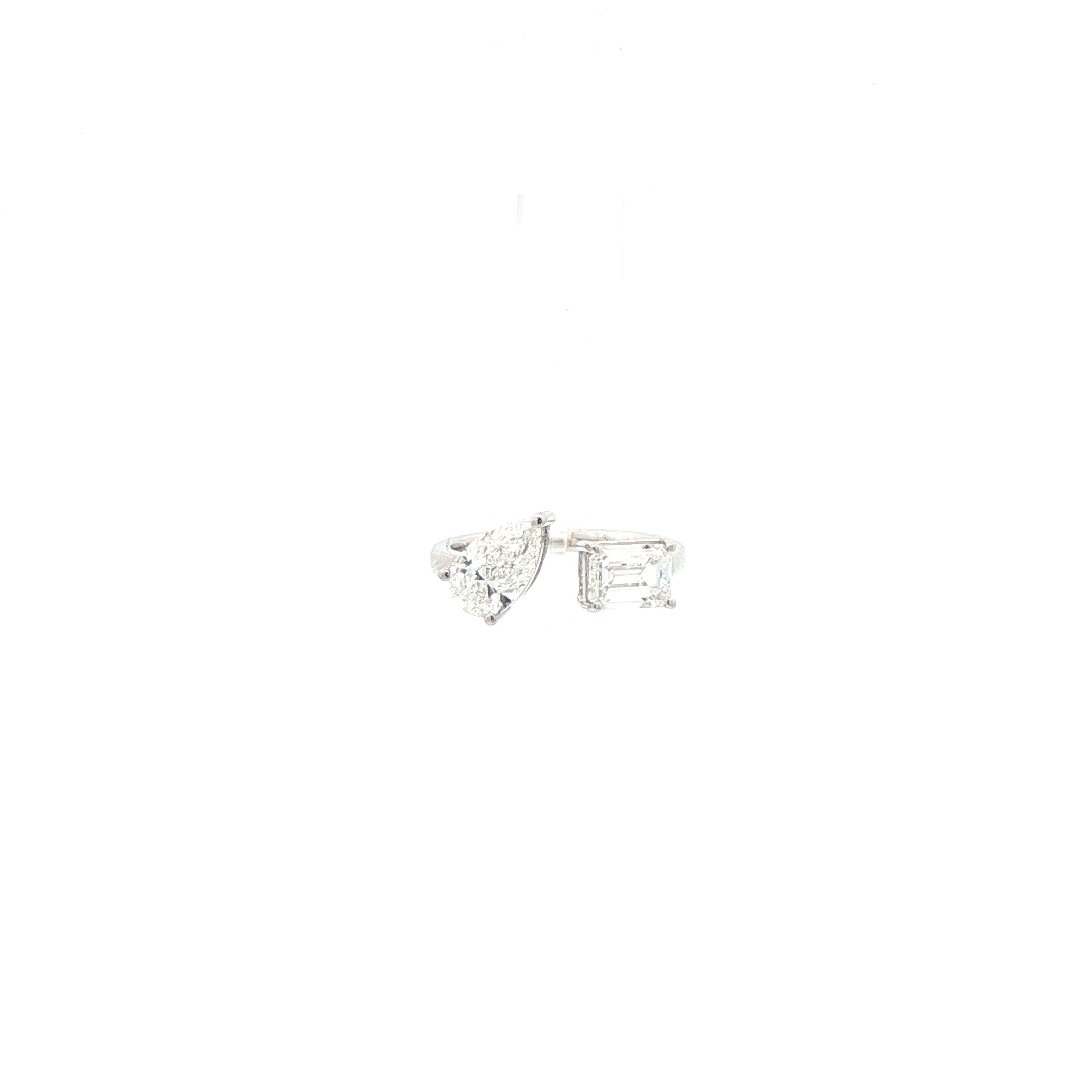 Toi et Moi Ring (Pear x Emerald)
