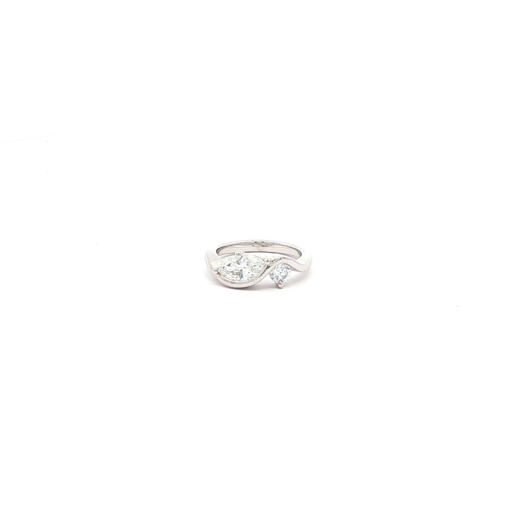 Marquise X Round Pinky Finger Ring