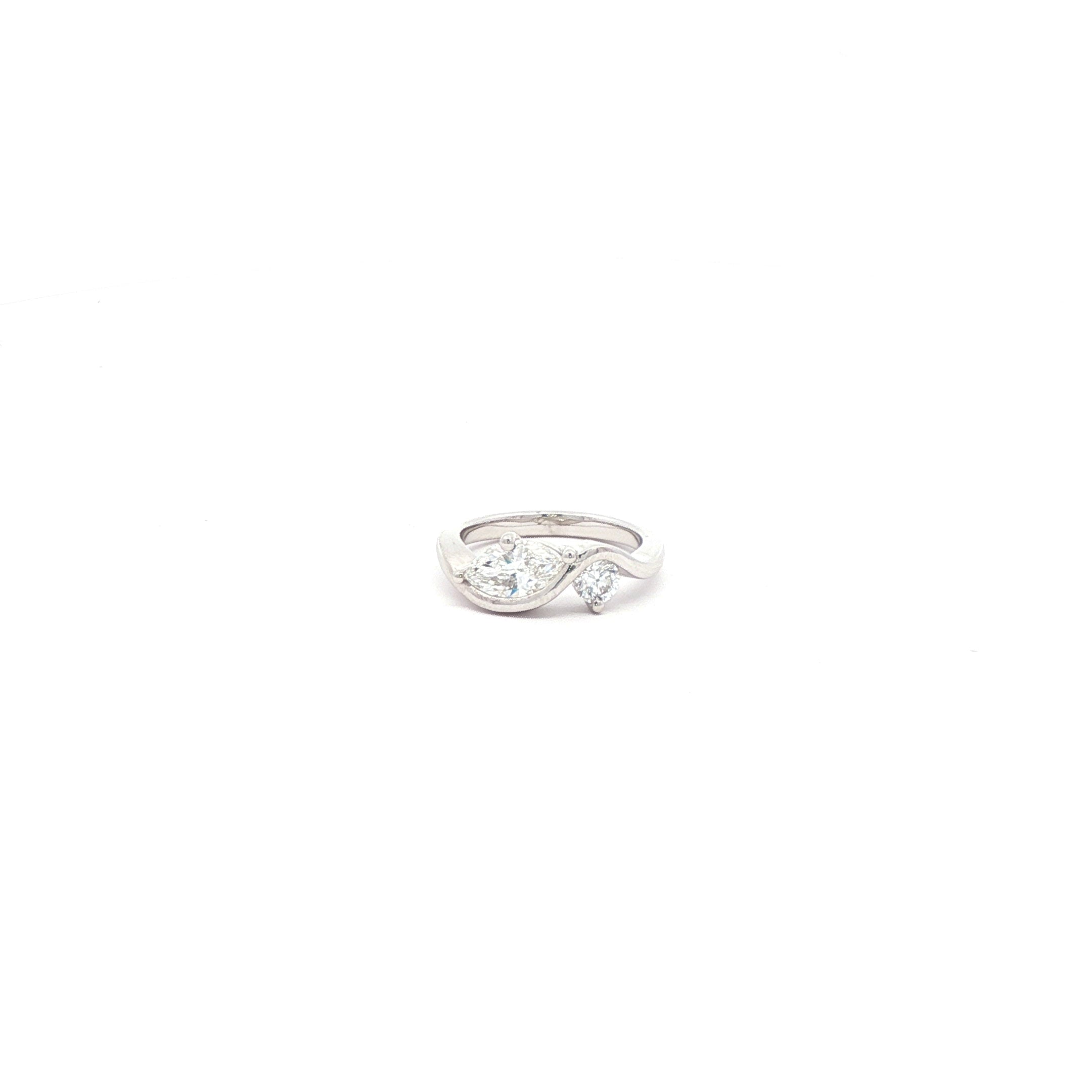 Marquise X Round Pinky Finger Ring