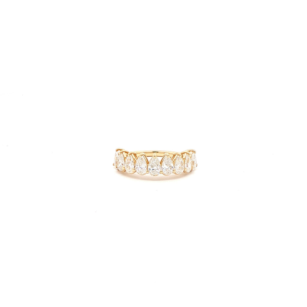 Half Band Pear Ring