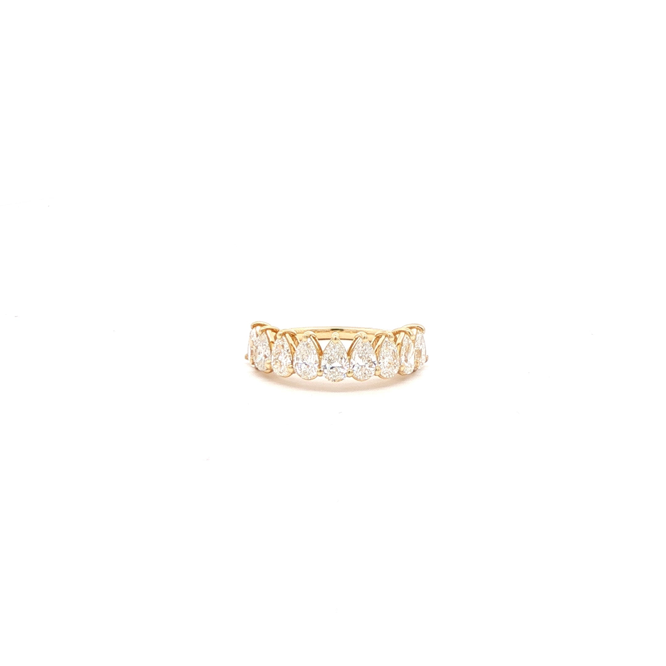 Half Band Pear Ring