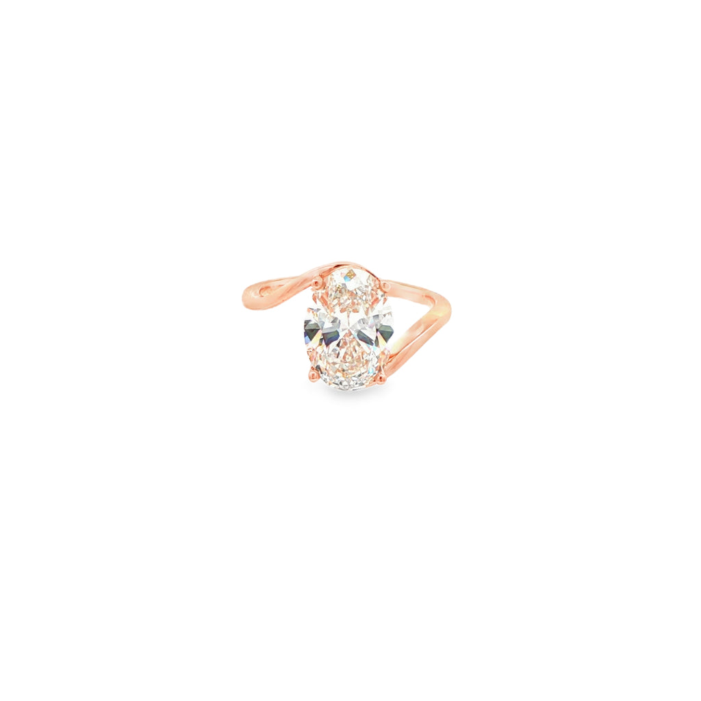 3ct Slanted Oval Ring