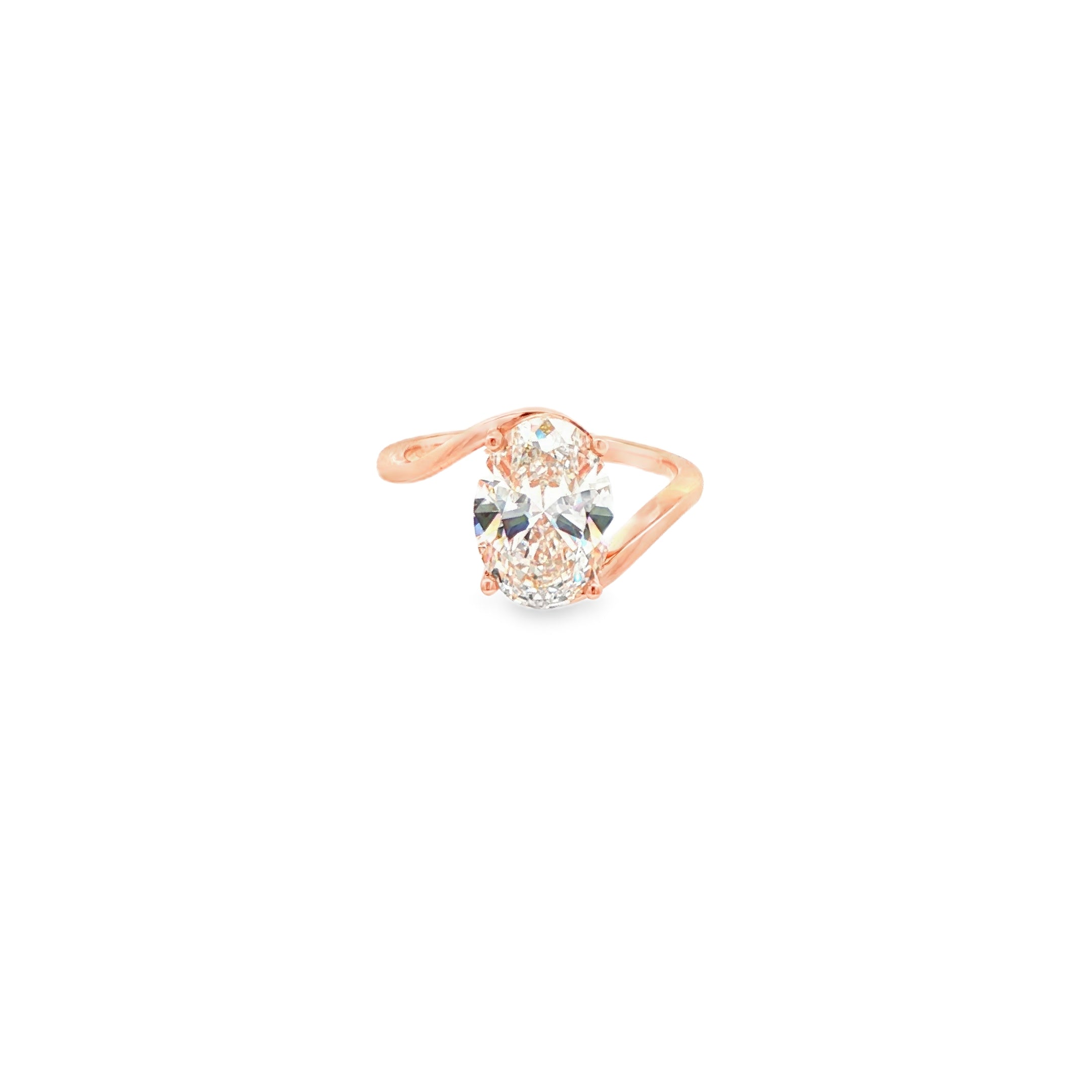 3ct Slanted Oval Ring