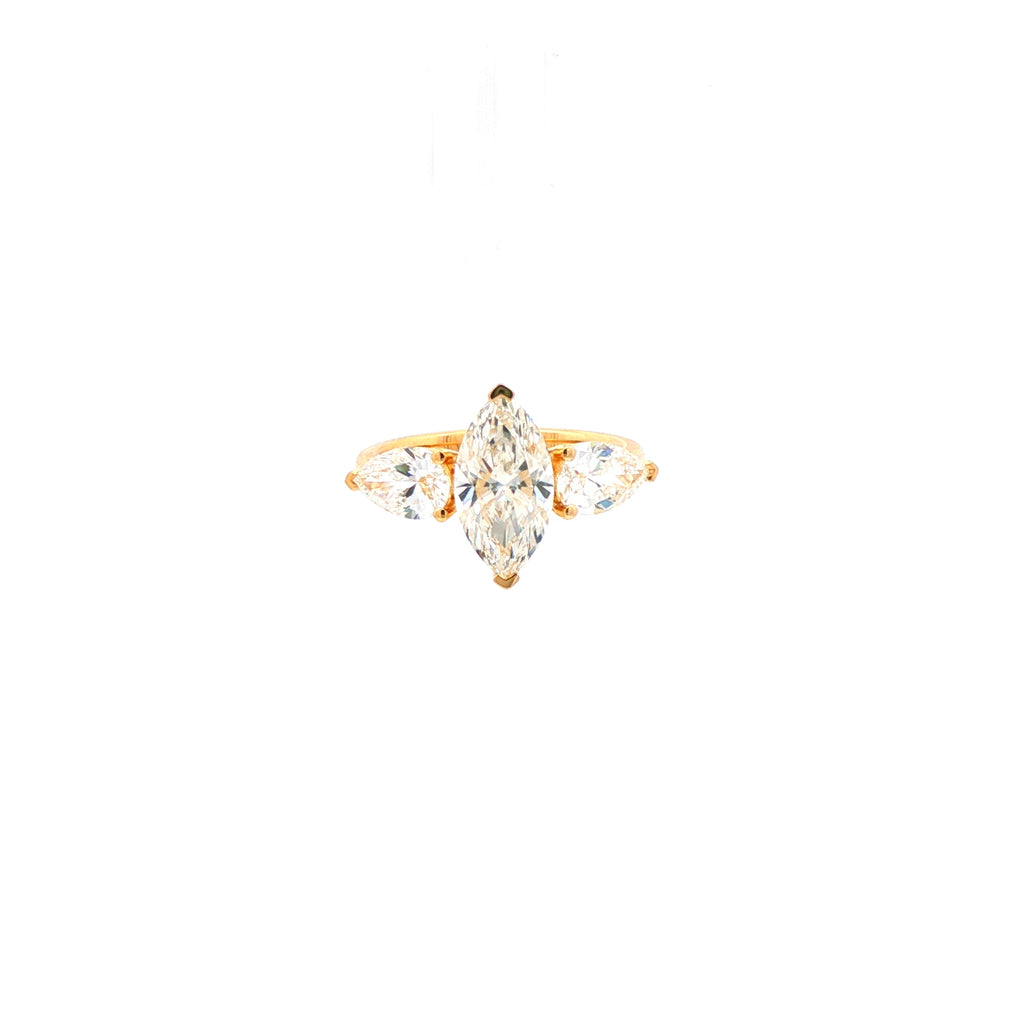 3ct Marquise x Pear Sides Ring